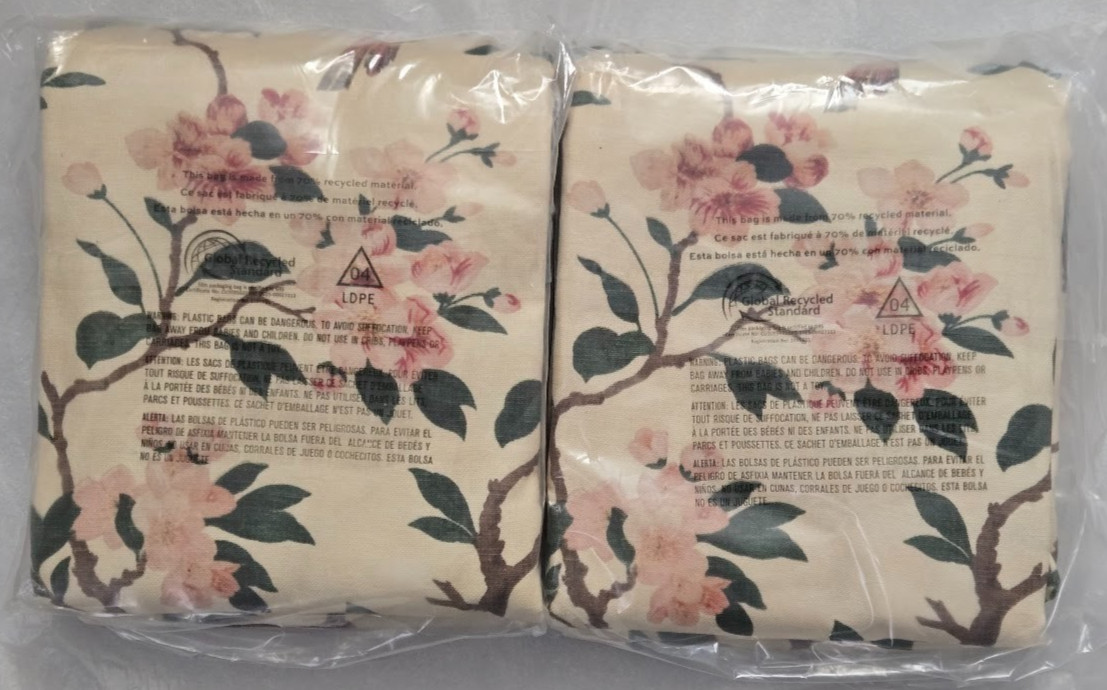 Pottery Barn 2-in-1 Pole Top Nola Printed 2-Curtains 50″ x 84″ Ivory/Multicolor