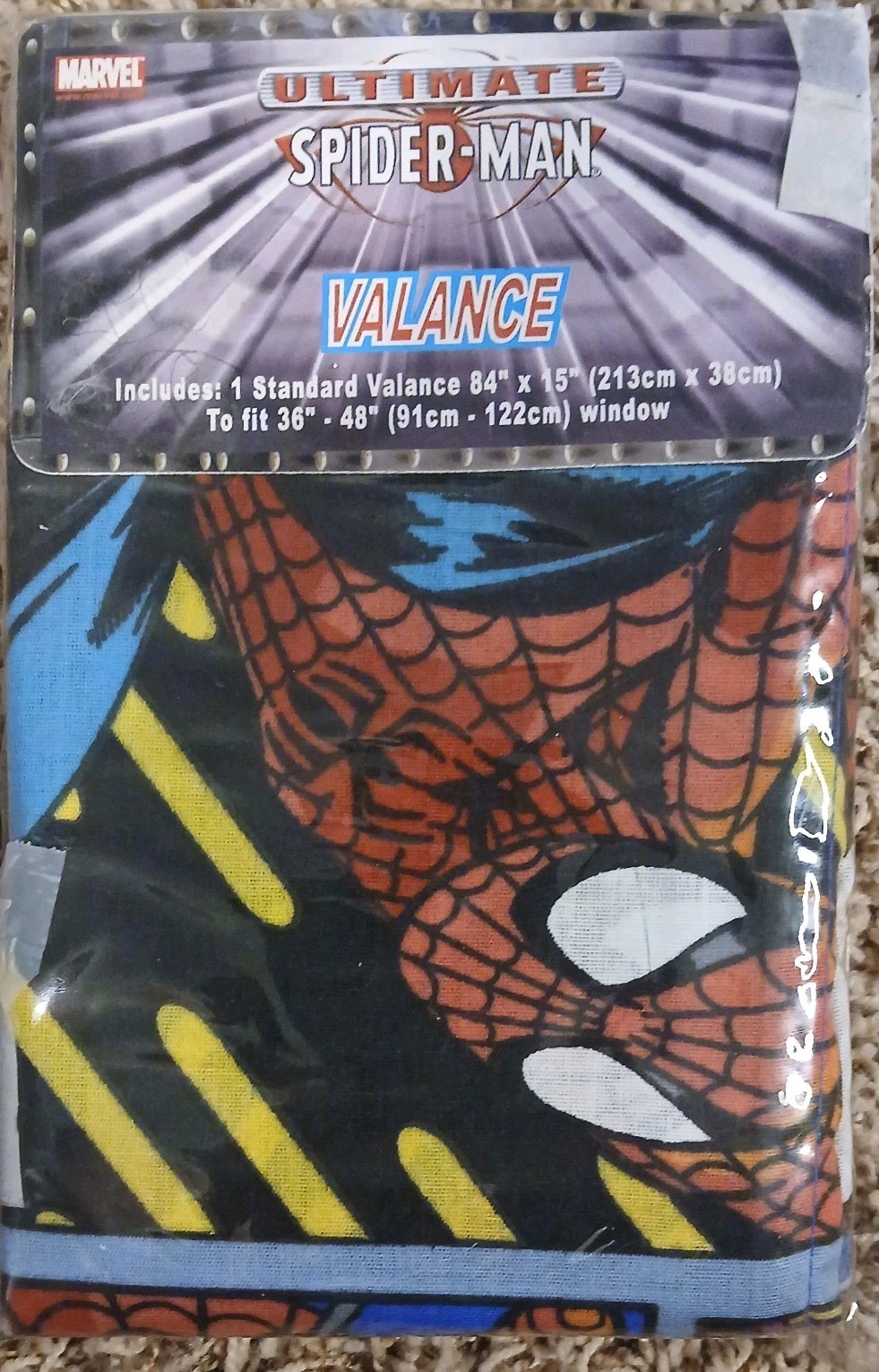 Marvel Ultimate Spiderman Spider-Man Standard Valance Window Treatment 84″X 15
