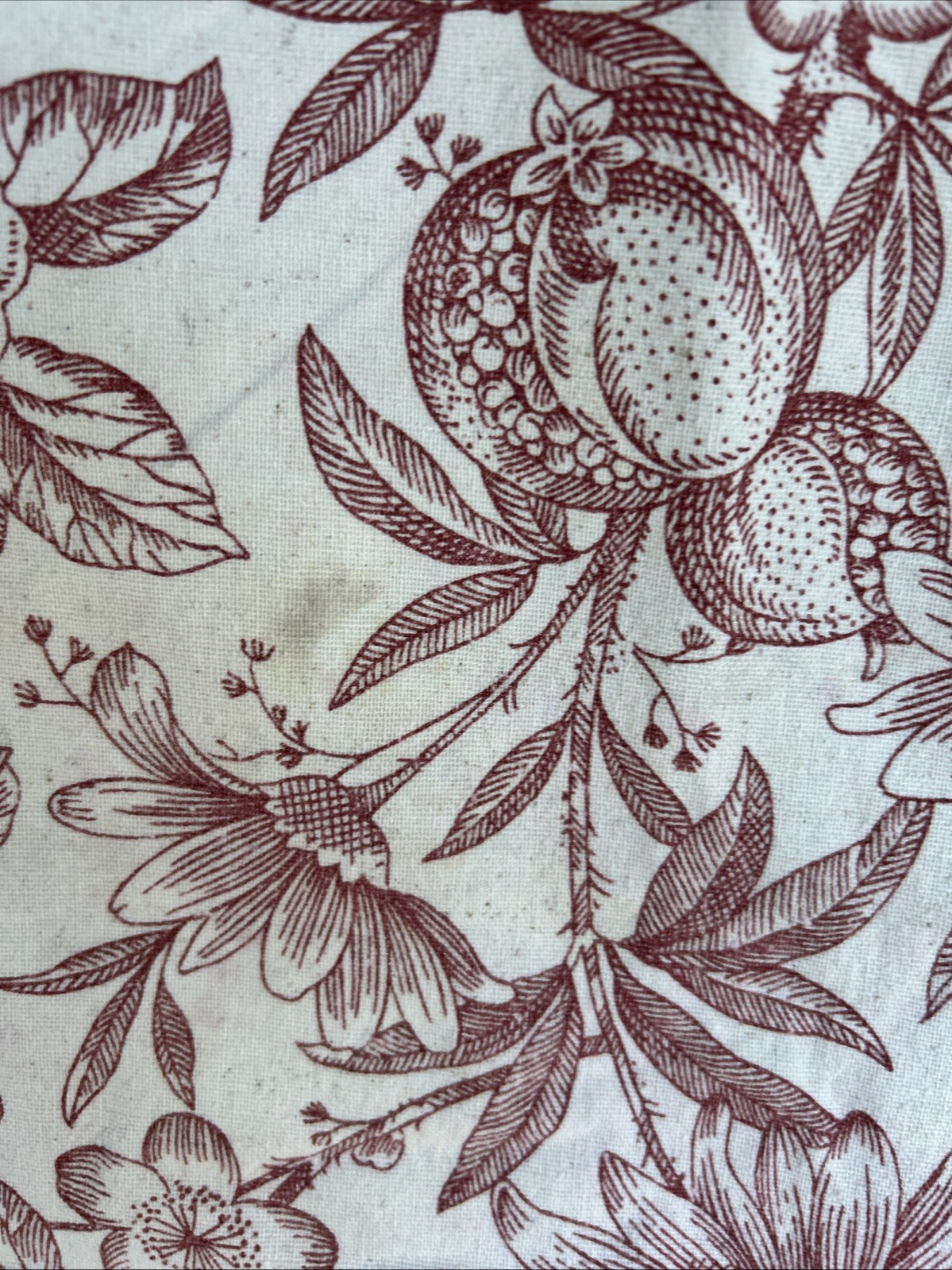 Vintage Red & Cream French Country Pomegranate Toile Drapes Curtains! 44”x 74”