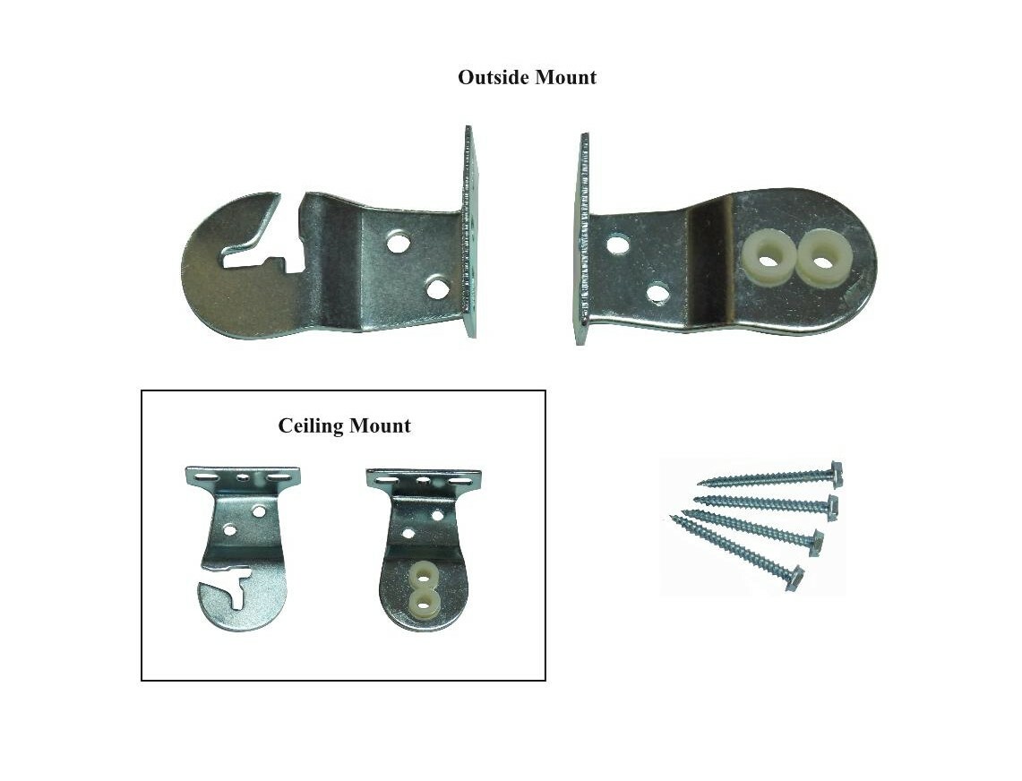 UNIVERSAL MOUNT BRACKETS for Standard Roller Shades with NYLON BUSHINGS 1-Pair