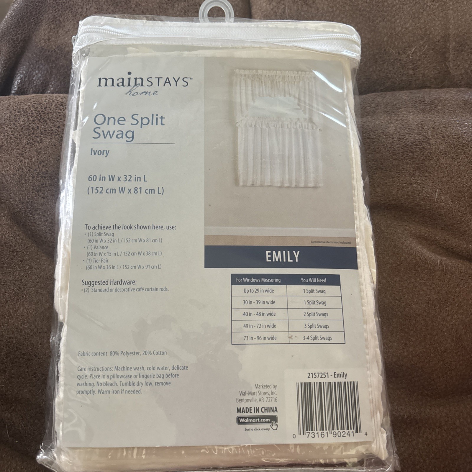 MAINSTAYS HOME Emily One Split Swag White [60″ W × 32″ L] New