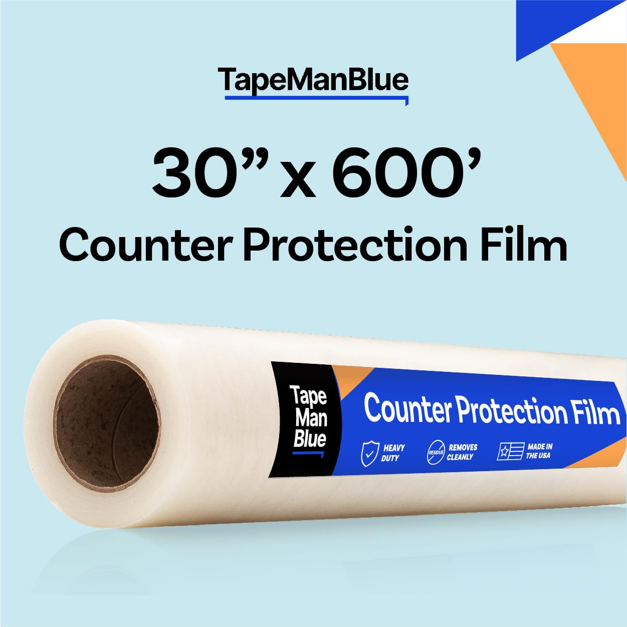 Clear Self-Adhesive Countertop Protection Film 30″x600′ – Removable & Durable