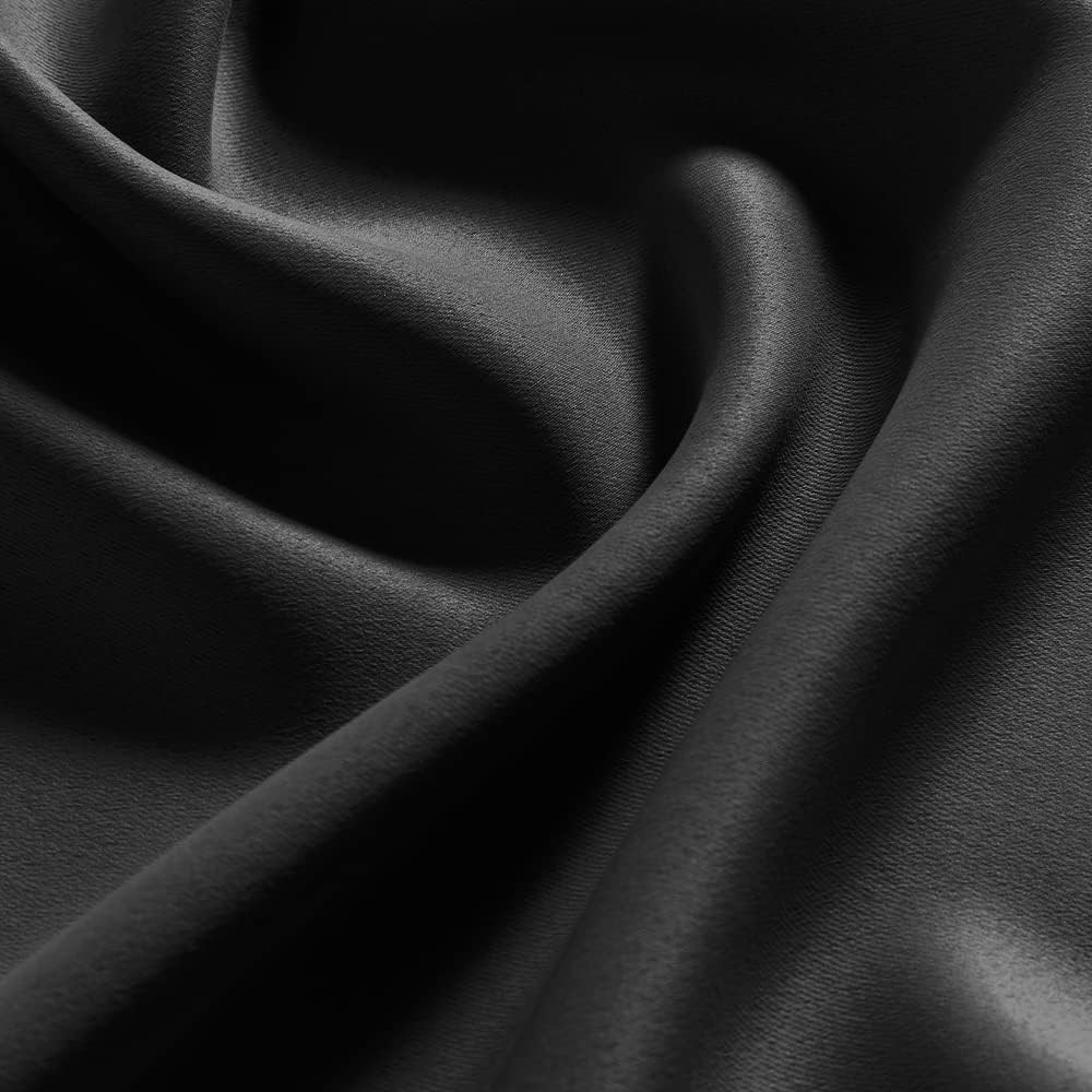 Basement Window Curtains 16 Inch 30"W x 16"L (Pack of 2), Black