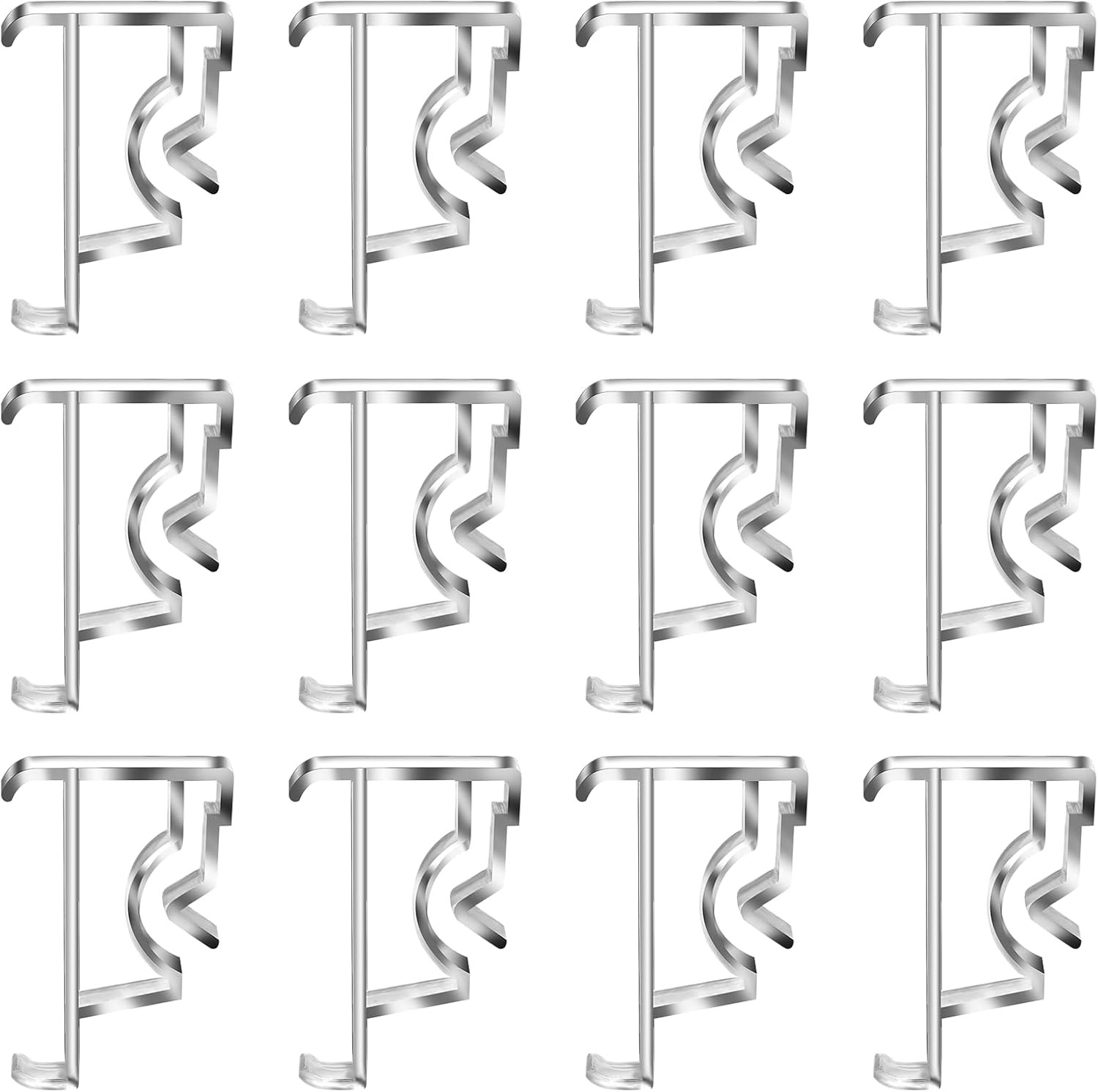 12 Pcs Valance Blind Clips Replacement Clear 2 Inch Plastic Hidden Clips for Hor