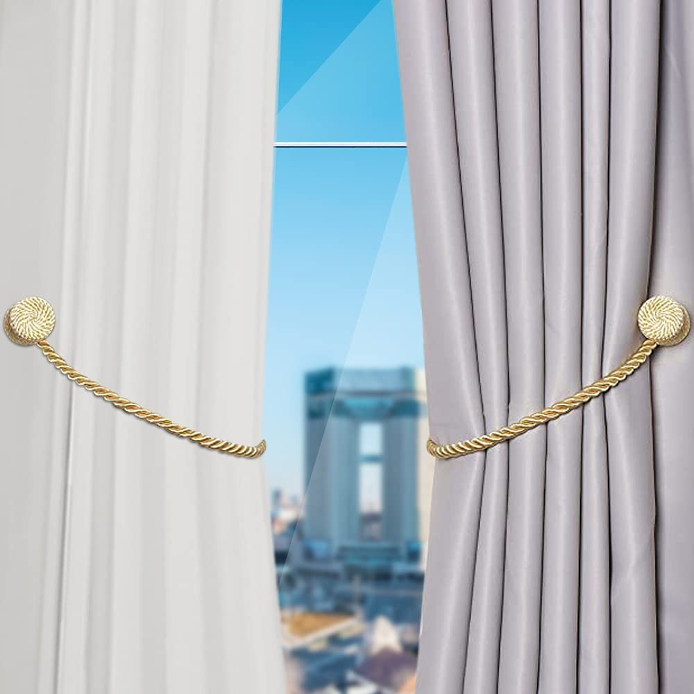 2 Pack Magnetic Curtain Tiebacks Holdbacks Upgraded Stronger Magnet 16 Olive