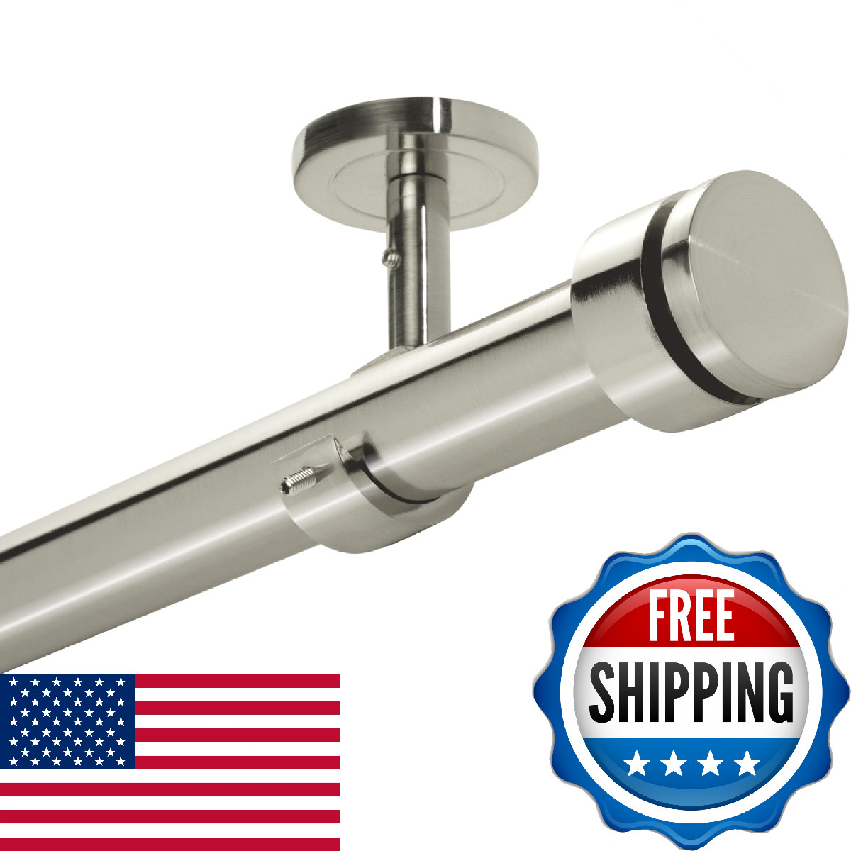 A Key Tech Ceiling Curtain Rod 48-84 Adjustable Ceiling Mounted Curtain Rod