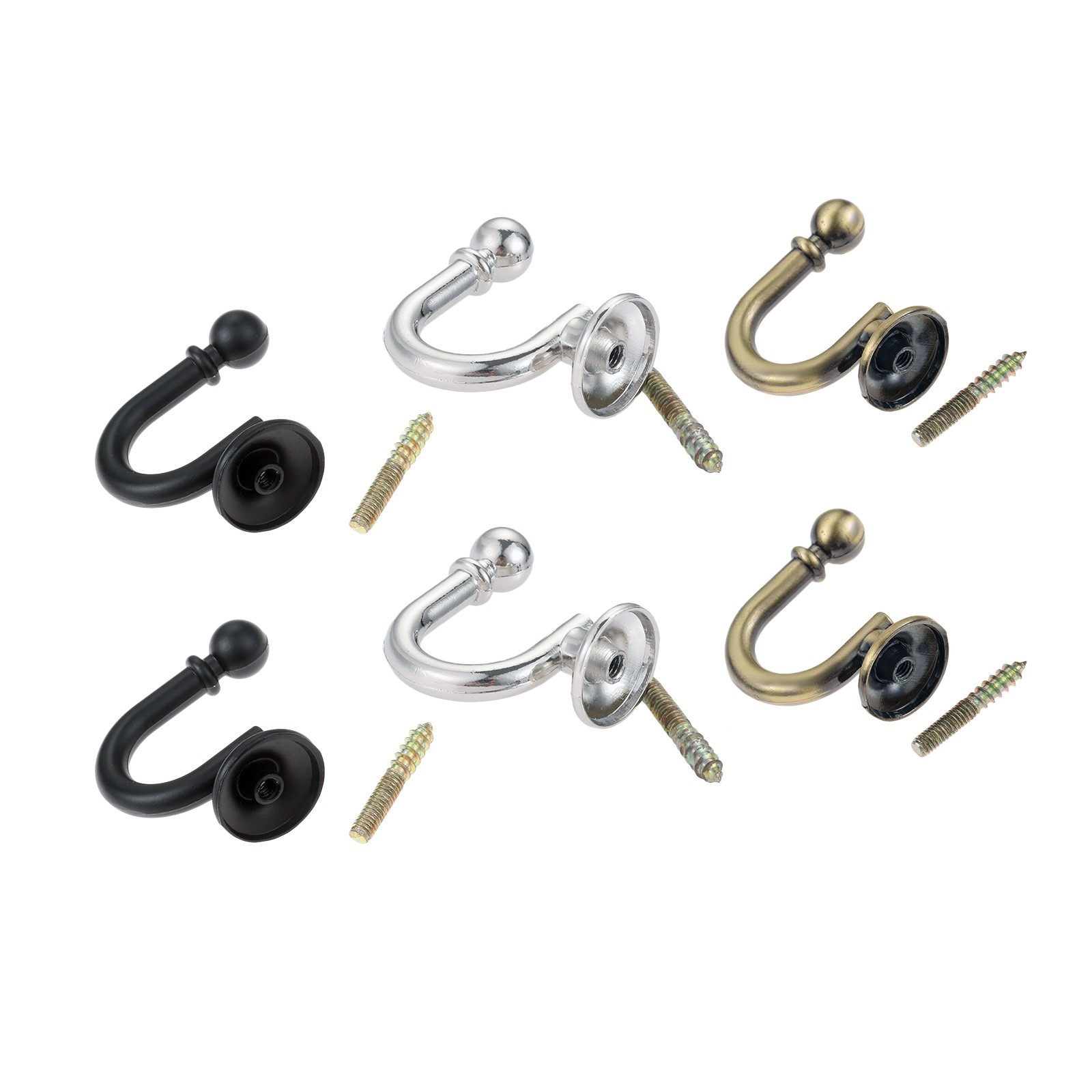 Ample Decor 2 pcs Tie Hook, Curtain Tieback Hooks, Metal Tie Backs for Curtain