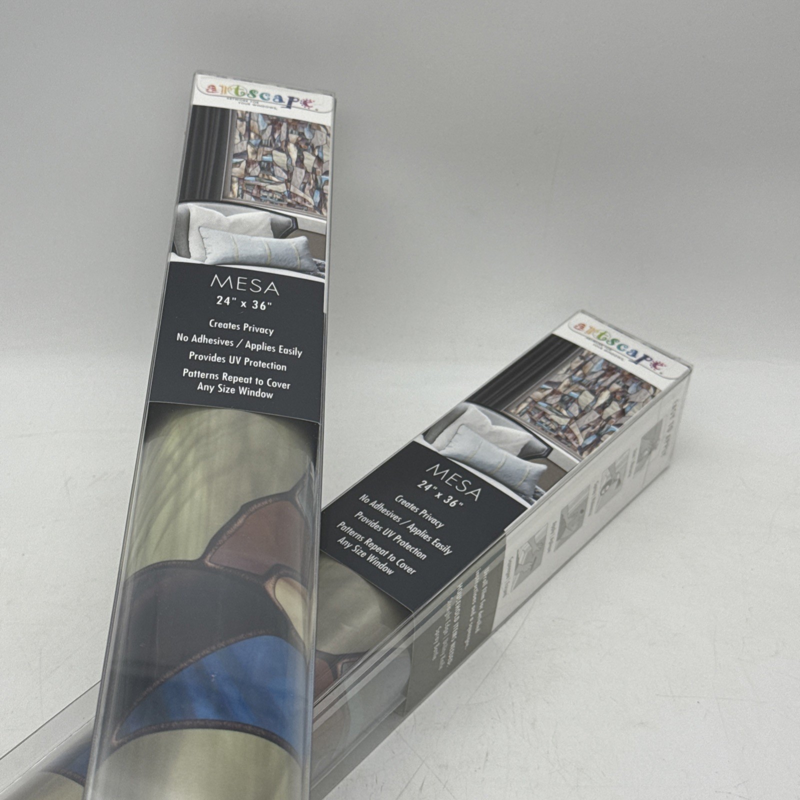 MESA Window Film Vinyl Multicolor Static Cling Stained Glass 24″ x 36″ USA