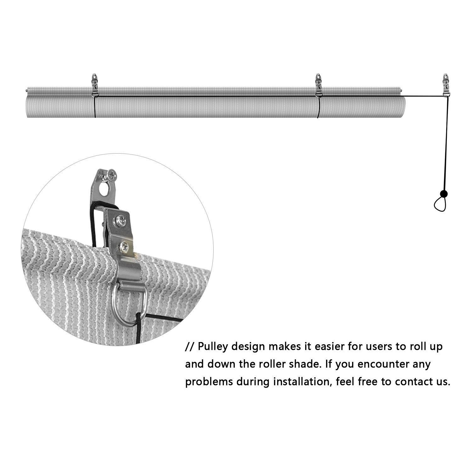 Roller up Shade Roller Shade Curtain Filtering UV Ray Yard Porch Pergola Balcony