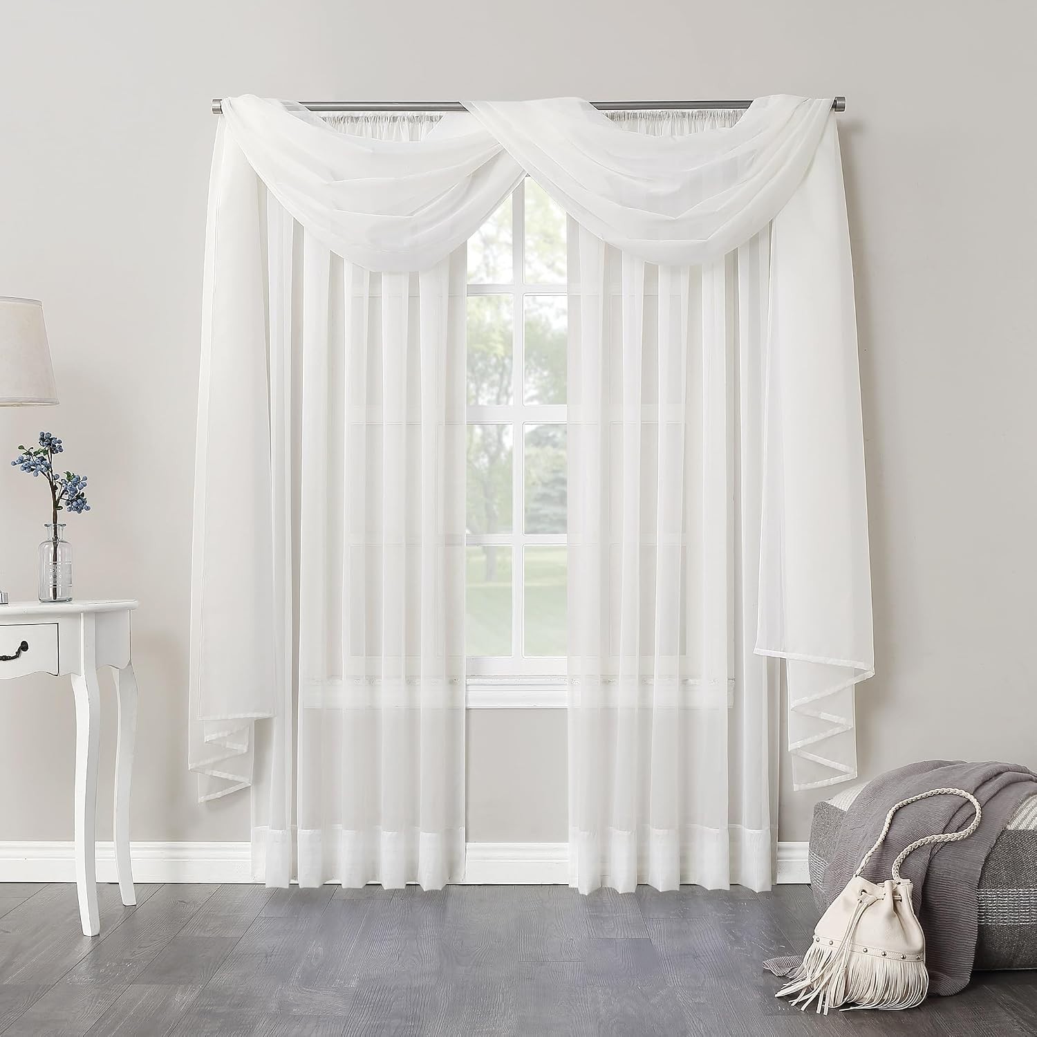 Beautiful 59″ x 54″ Eggshell Sheer Rod Pocket Curtain Panel for Any Room
