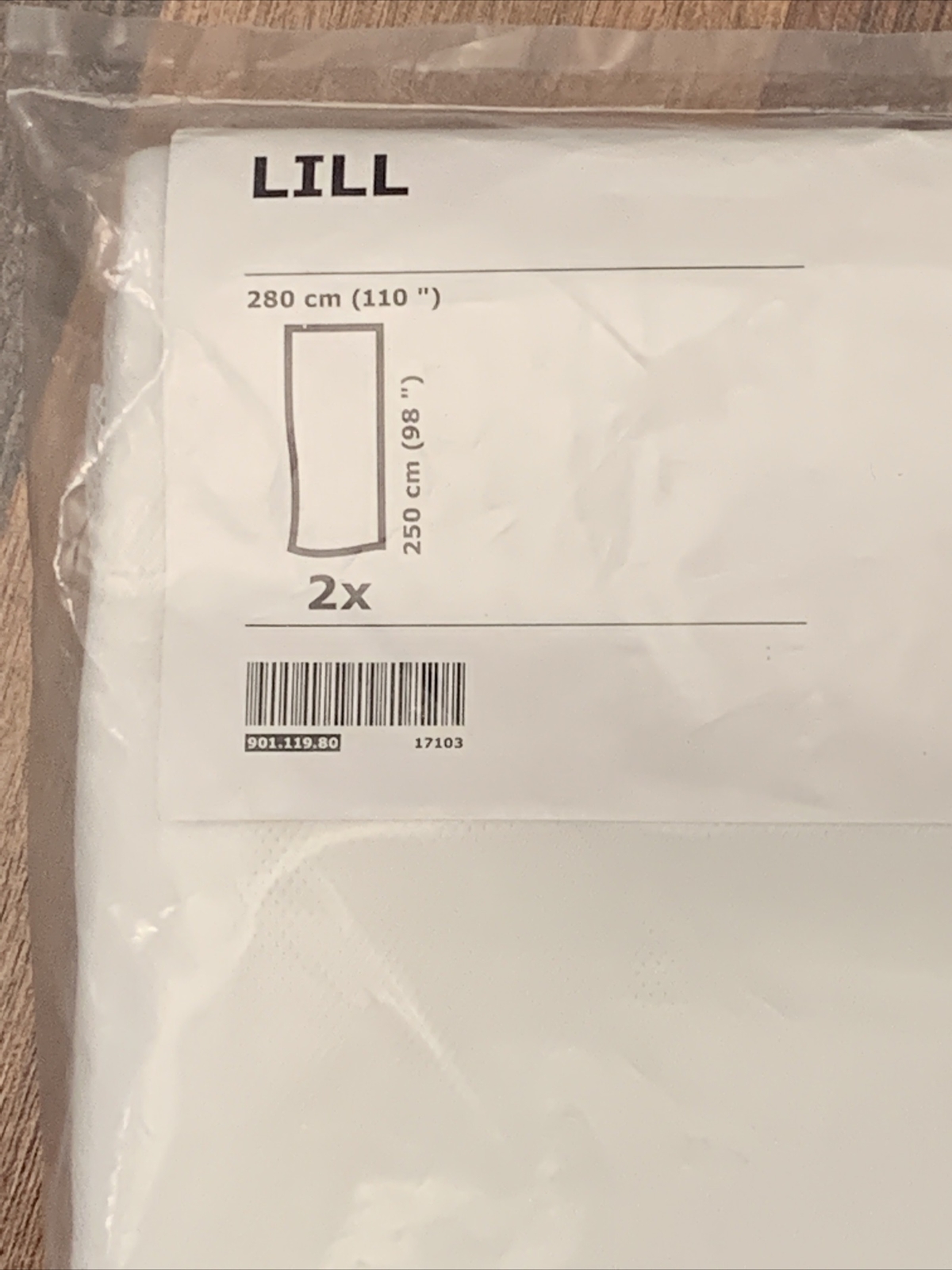 IKEA LILL Sheer White Curtains Panel 110×98 New