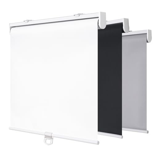 SHADEMOON Cordless Blackout Window Roller Shades, Pull Down 14″W x 72″H White