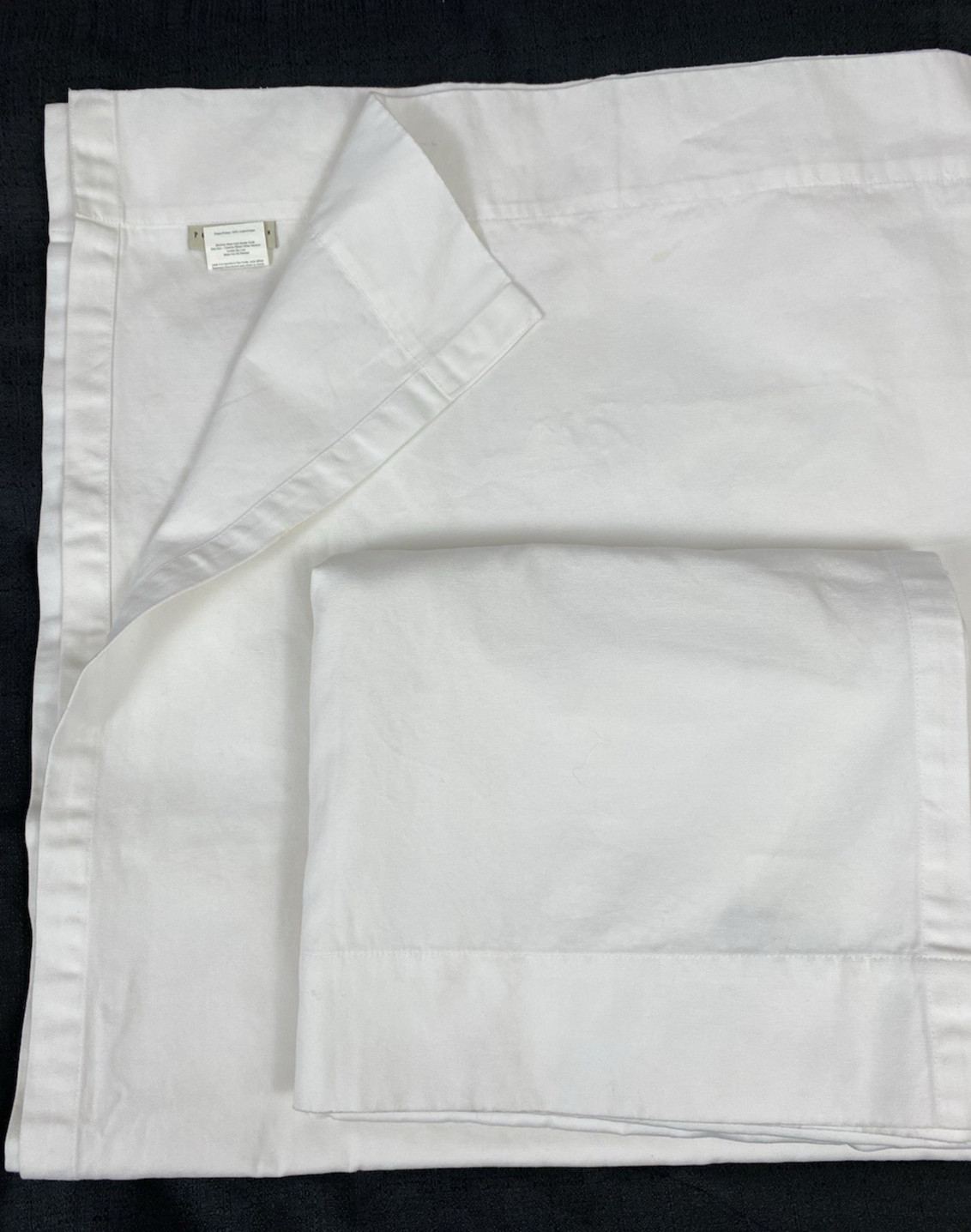 2 Pottery Barn White Cotton Canvas Twill Curtain PANELS 50×96 Rod Pocket Unlined