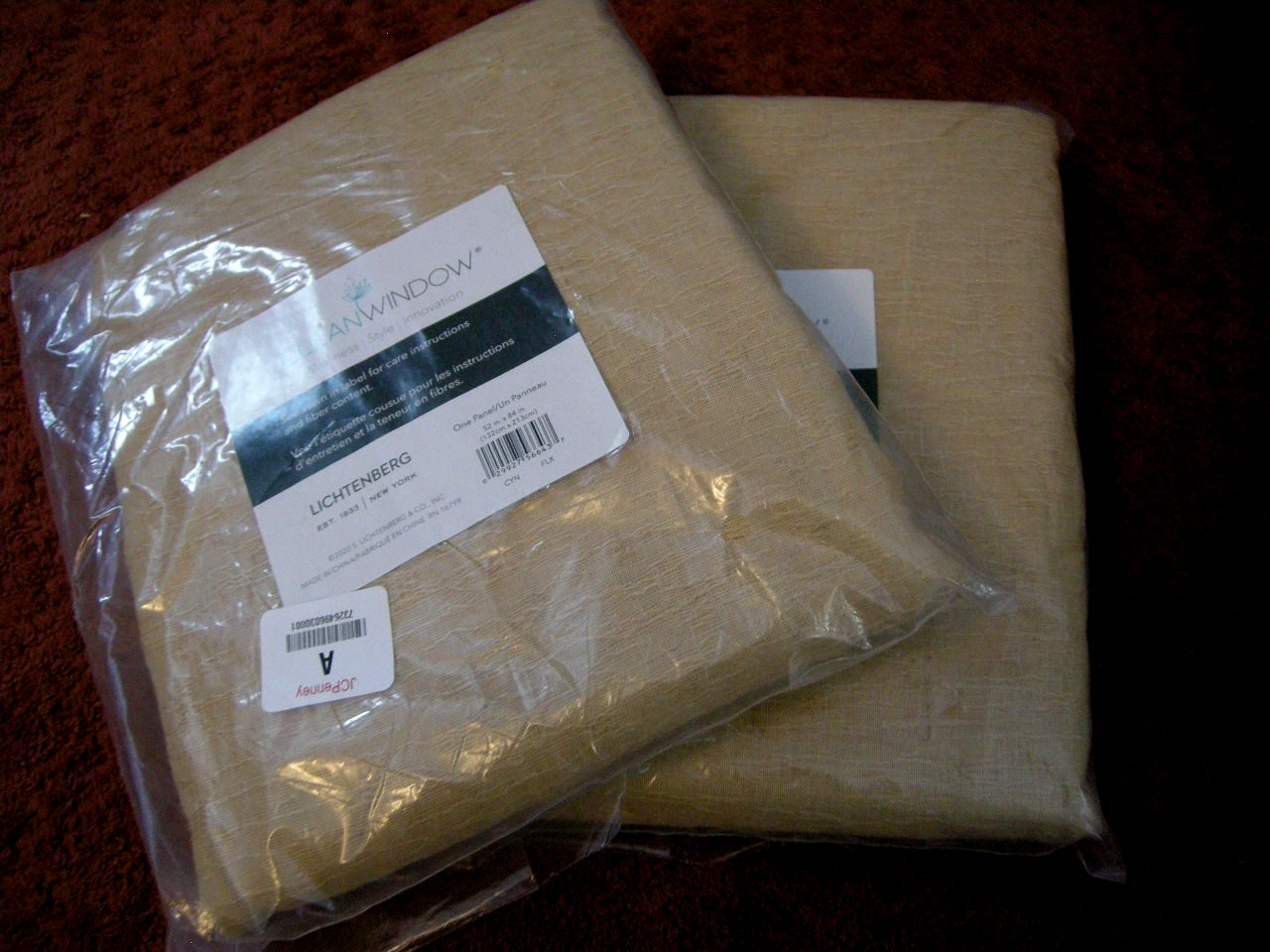 (1 Pair) Lichtenberg Clean Window 52″ x 84″ Curtain Panels FLAX YELLOW *NEW