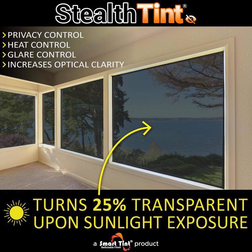 24 In. L X 12 In. W Sun-Activated Smart Film, Transition Window Smart Glass Tint