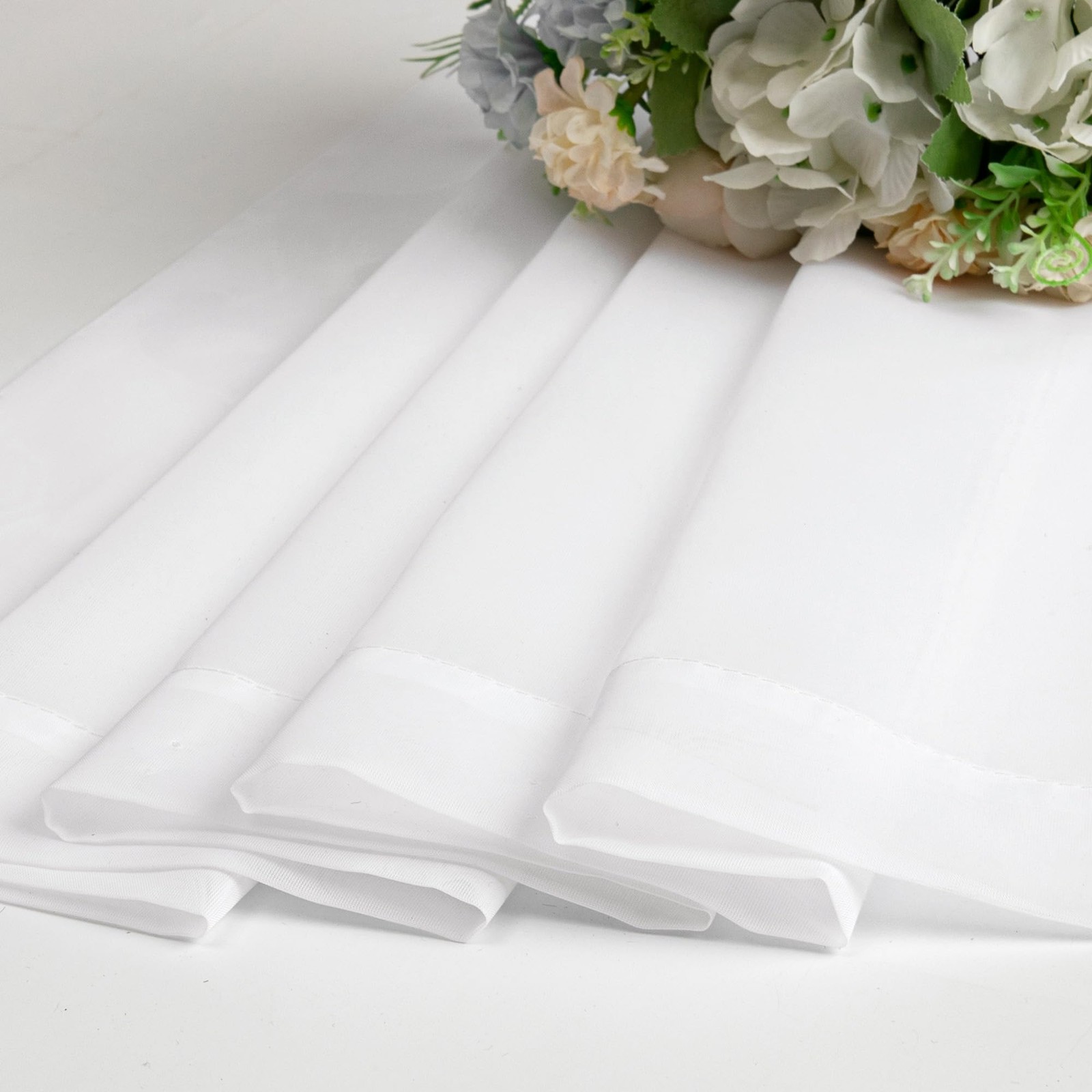 Sheer Valances for Windows 2 Pack, Small Window 42″W x 14″L (Pack of 2) White