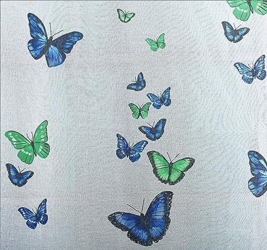 Butterflies Print Semi Sheer Panel 84″ 54W x 84L 54″W x 84″L – Blue – Pack of 1
