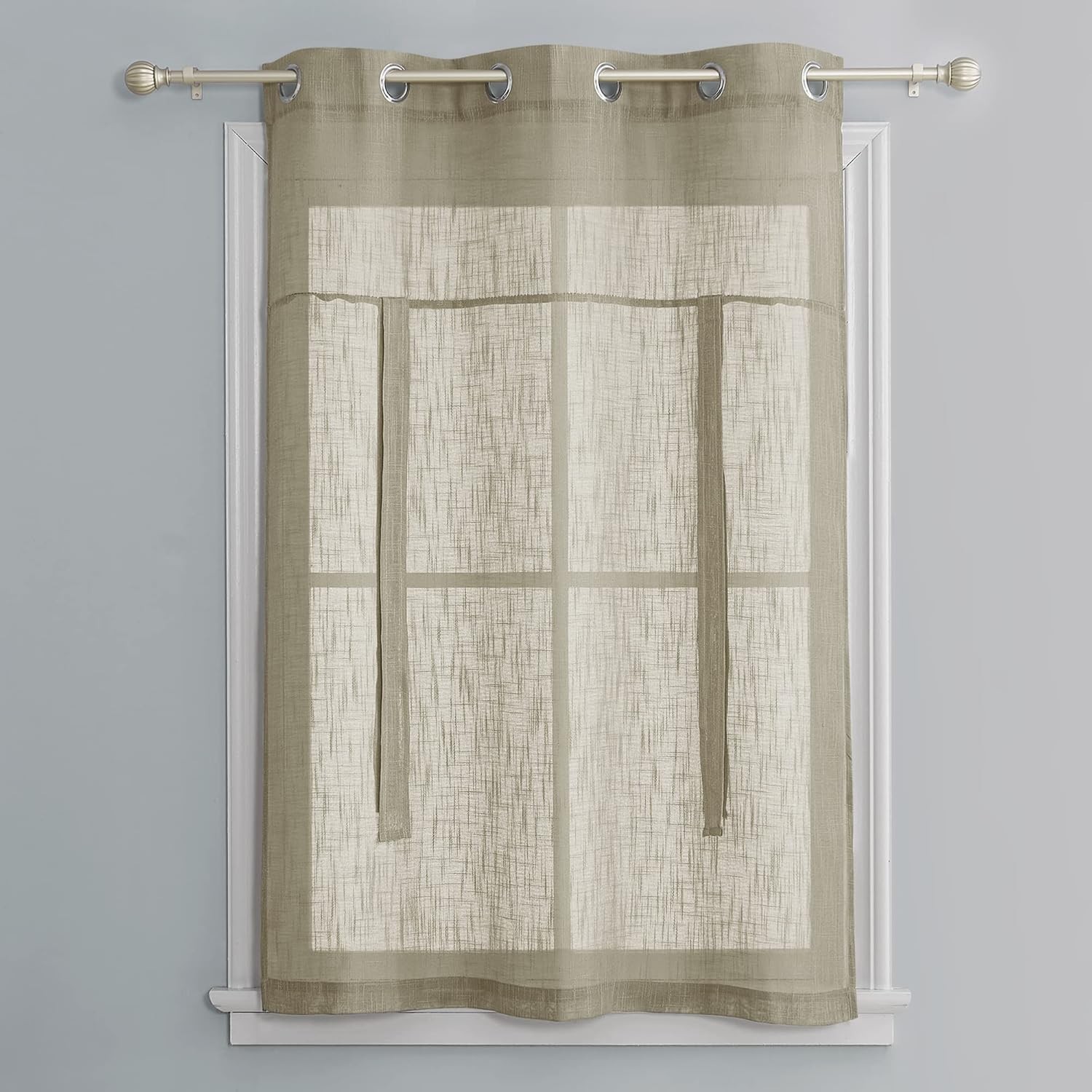 Kitchen Window Curtains – Short Curtains for Small Window Tie Up Shade Linen …