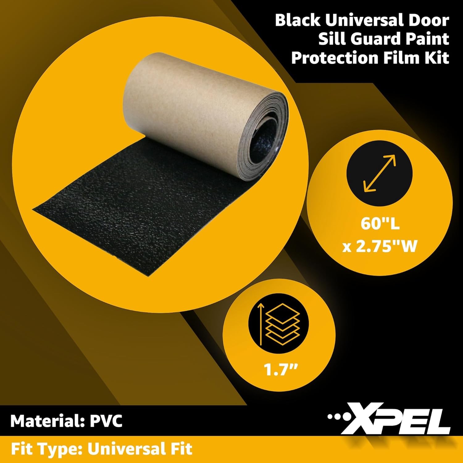 XPEL Black Universal Door Sill Guard (60″ x 2.75″) Paint Protection Film Kit