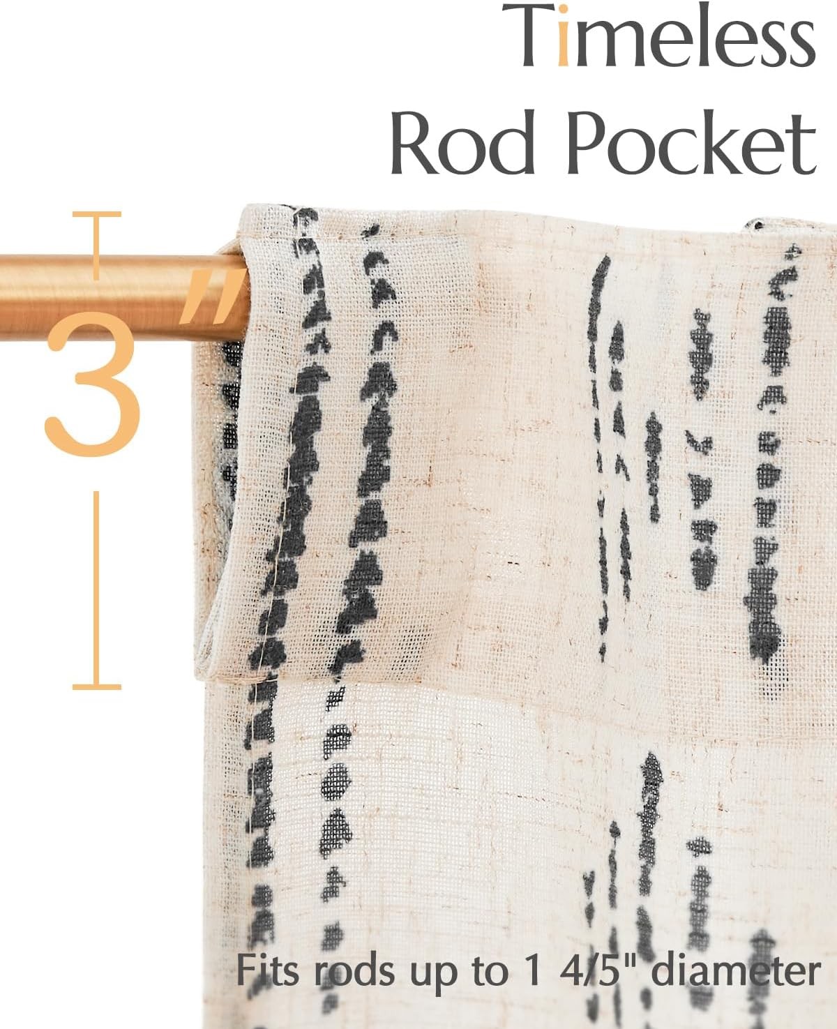Boho Kitchen Curtains Linen Cafe Tier Curtains 36 Inch Bohemian Geometric