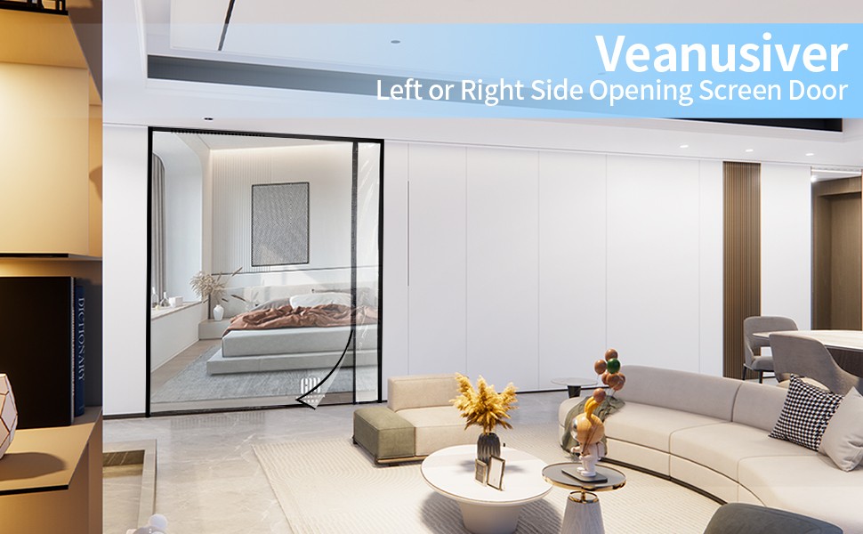 Transparent Reversible Left or Right Side Opening Insulated Door Curtain,