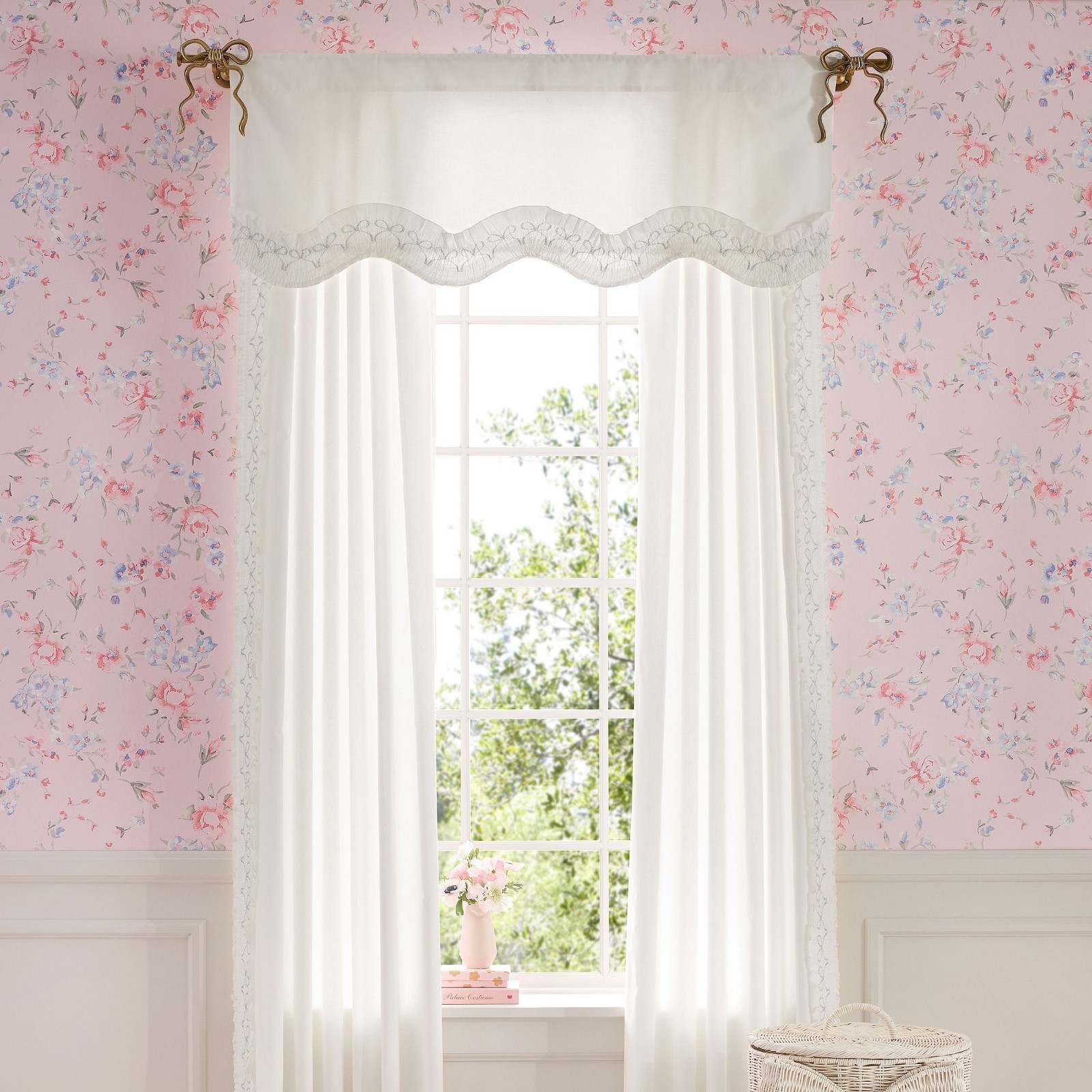 NEW Pottery Barn Kids LoveShackFancy Bow Single Curtain Rod Large, 28″-48″
