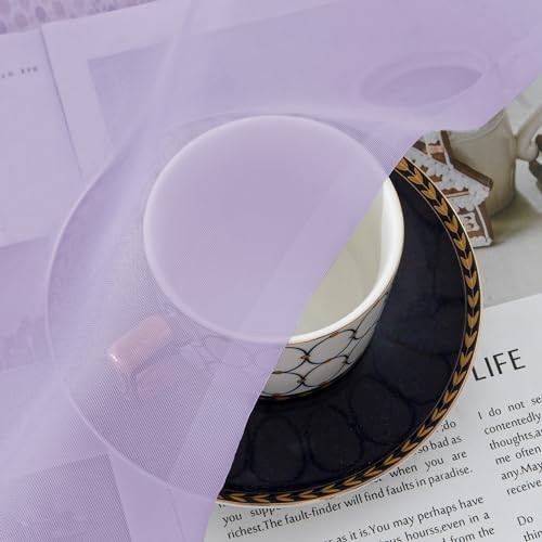 Sheer Curtains 63 Inch Length 2 Panels, Light 42″W x 63″L (Pack of 2) Lilac