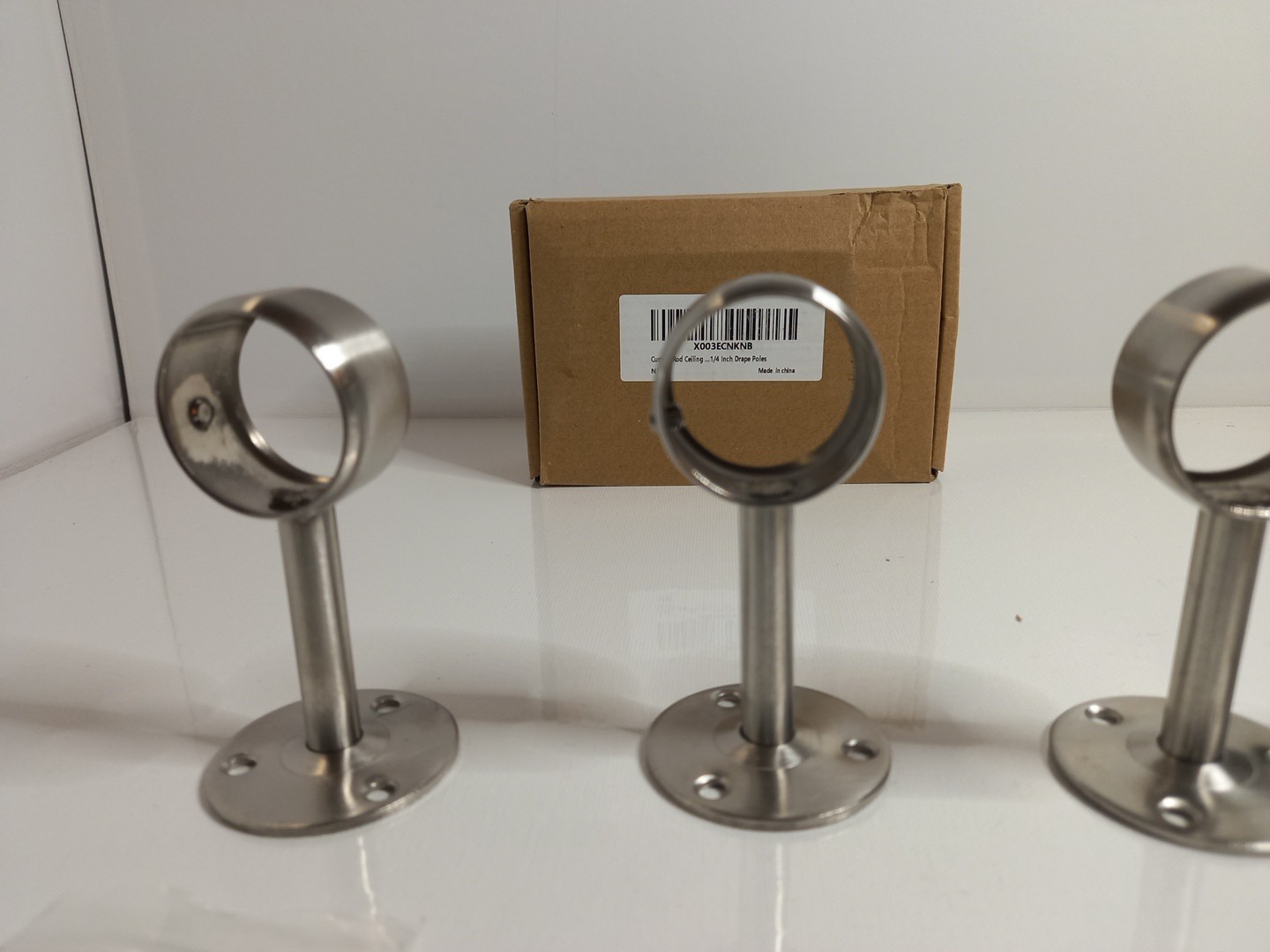 Ceiling Curtain Rod Brackets – 4 Pack Hooks Hangers 1 1/4-Inch Drape Poles