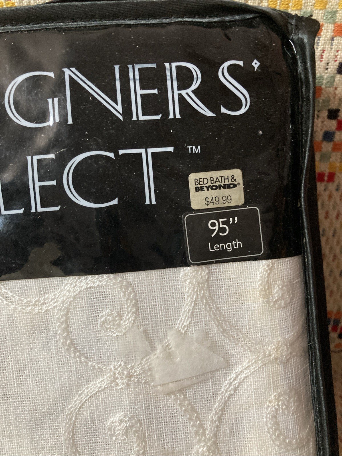 Designer Select Claudia Sheer Linen Gauze Embroidered Curtain Panel 95” Lot 2