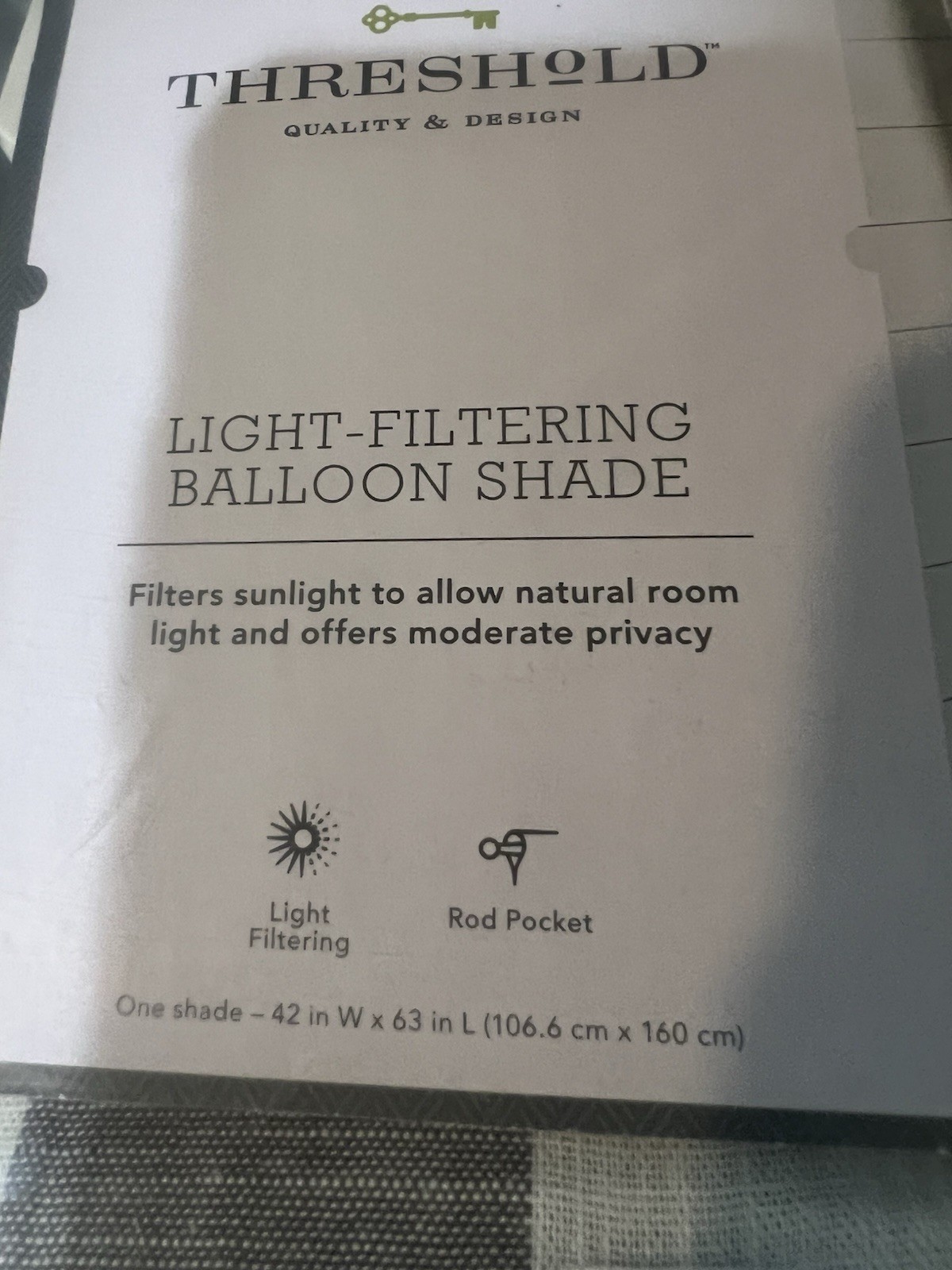 Set of 2 – Threshold Buffalo Check Light Filtering Balloon Tie Window Shades