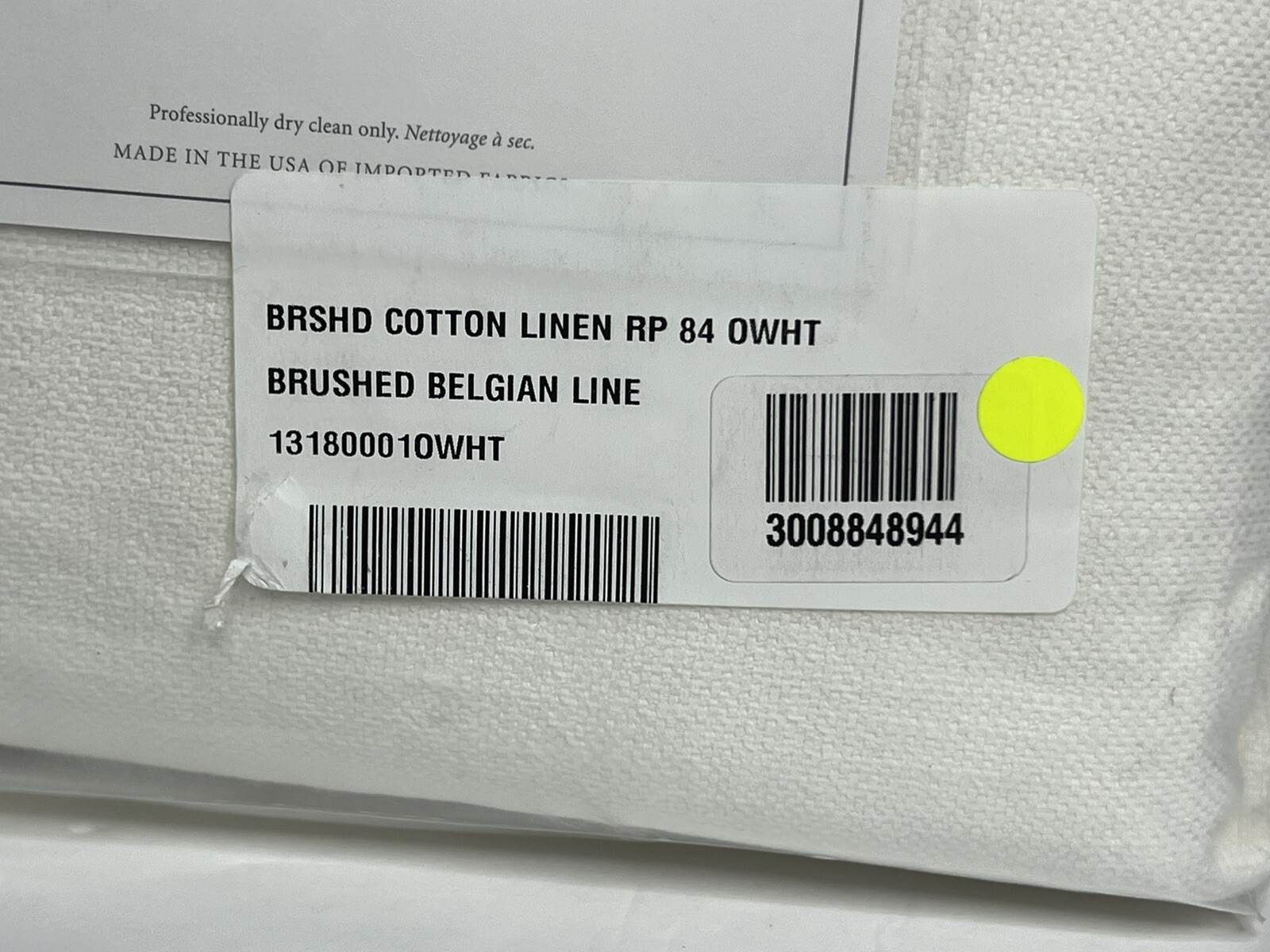 Restoration Hardware Brushed Bel Linen Cotton Drapery RP 50″W x 84”L White $269