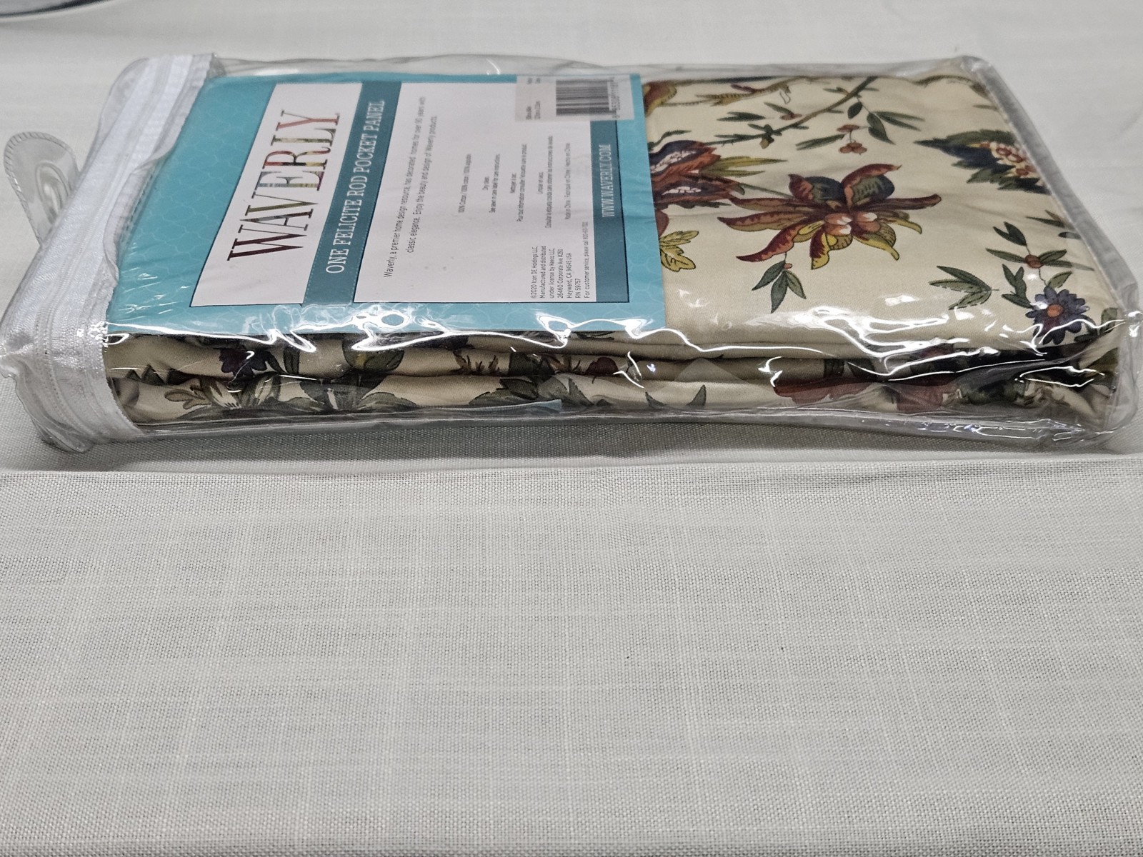 Waverly FELICITE Creme Red Gold Blue Green Floral Curtain PANEL Farmhouse 50X84