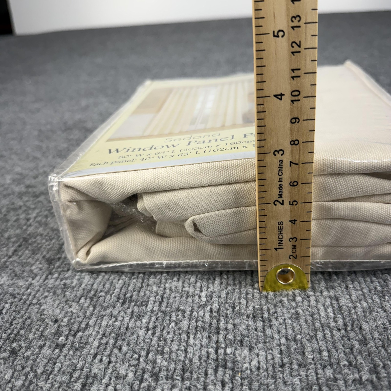Ellery Sedona Window Panel Pair 80×63 Natural Beige Cotton Tab Top Curtains