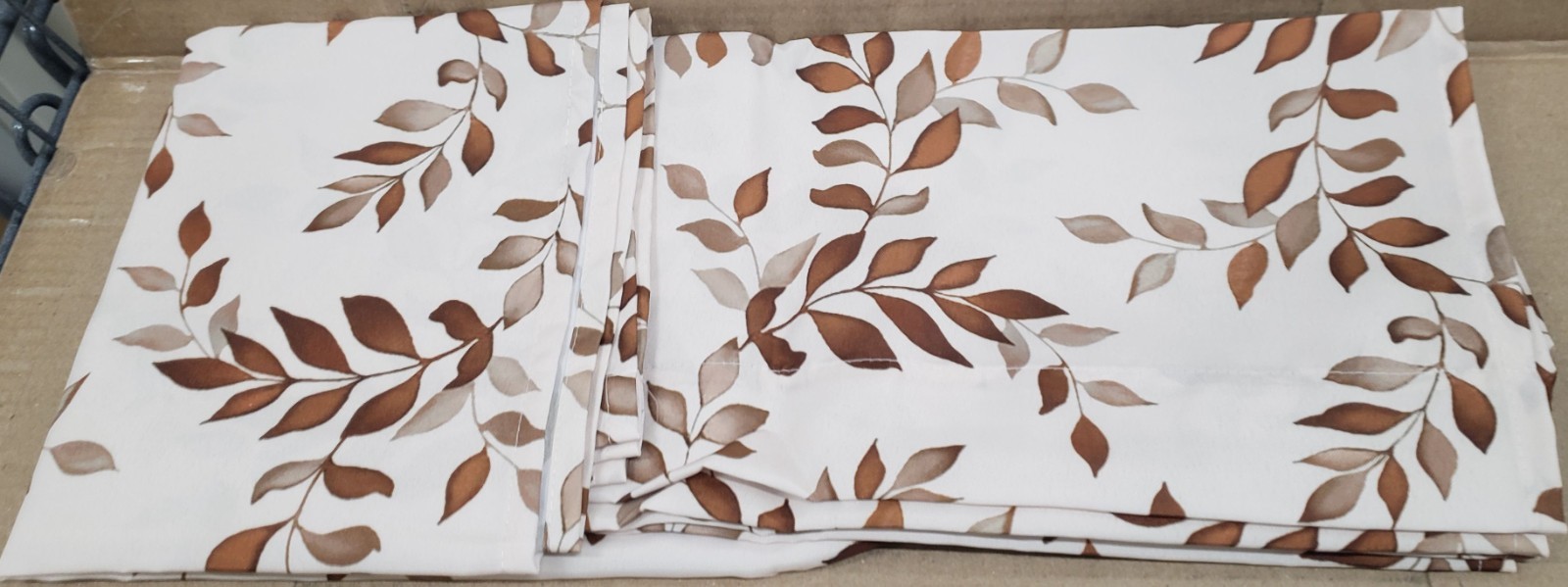 Set of 2 Printed Kitchen Tiers (29″ x 36″) (no Swag Valance) BROWN LEAVES, CE