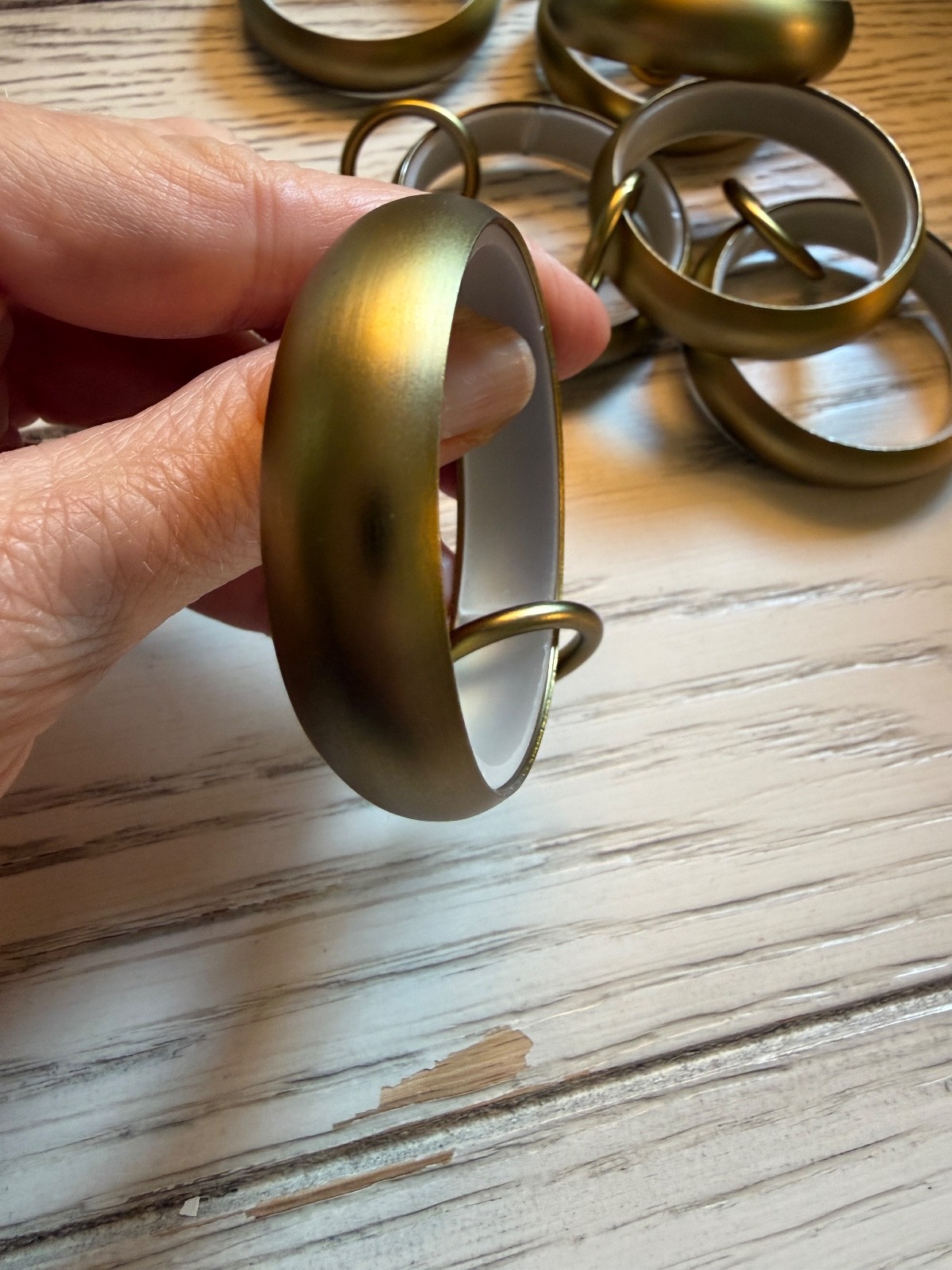 West Elm Quiet Glide Double Curtain Rings Large Antique Brass (set of 7) 2.15″