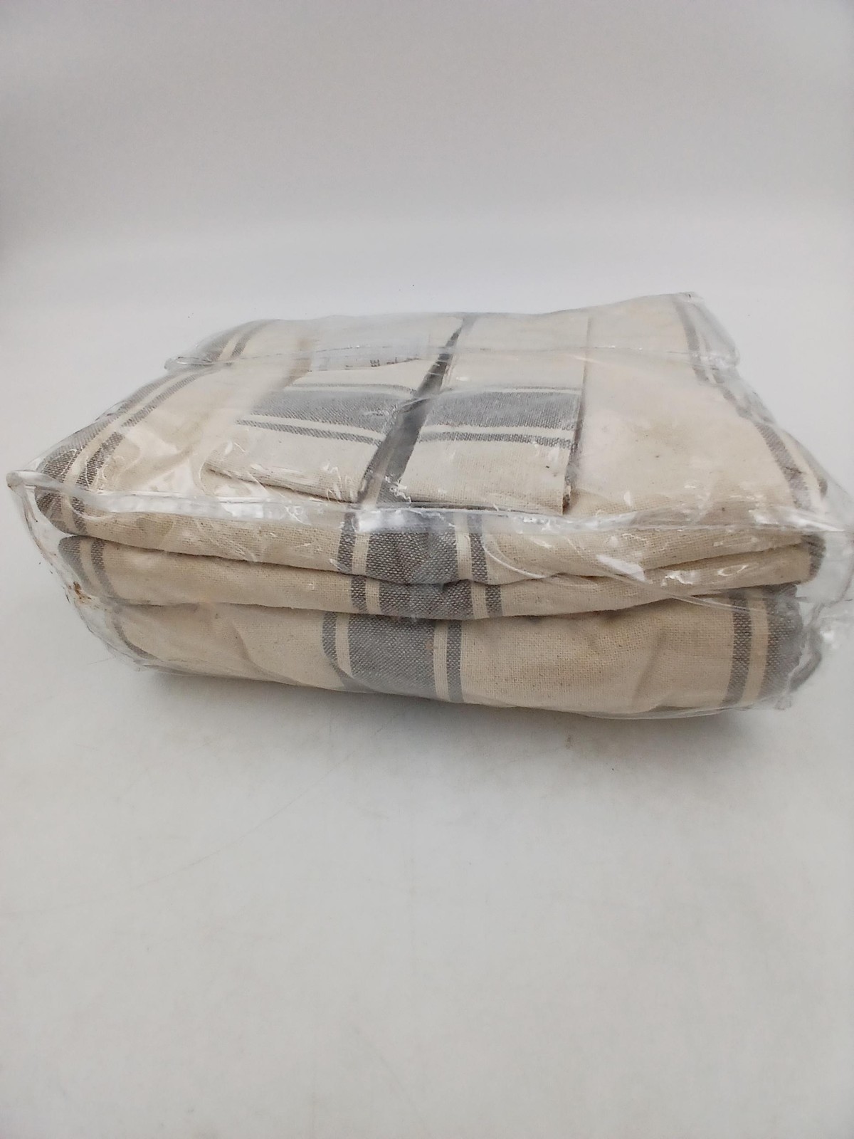 VHC Brands Grace Grain Sack Curtain Panel Set 2 Unlined 63×36 Stripe Farmhouse