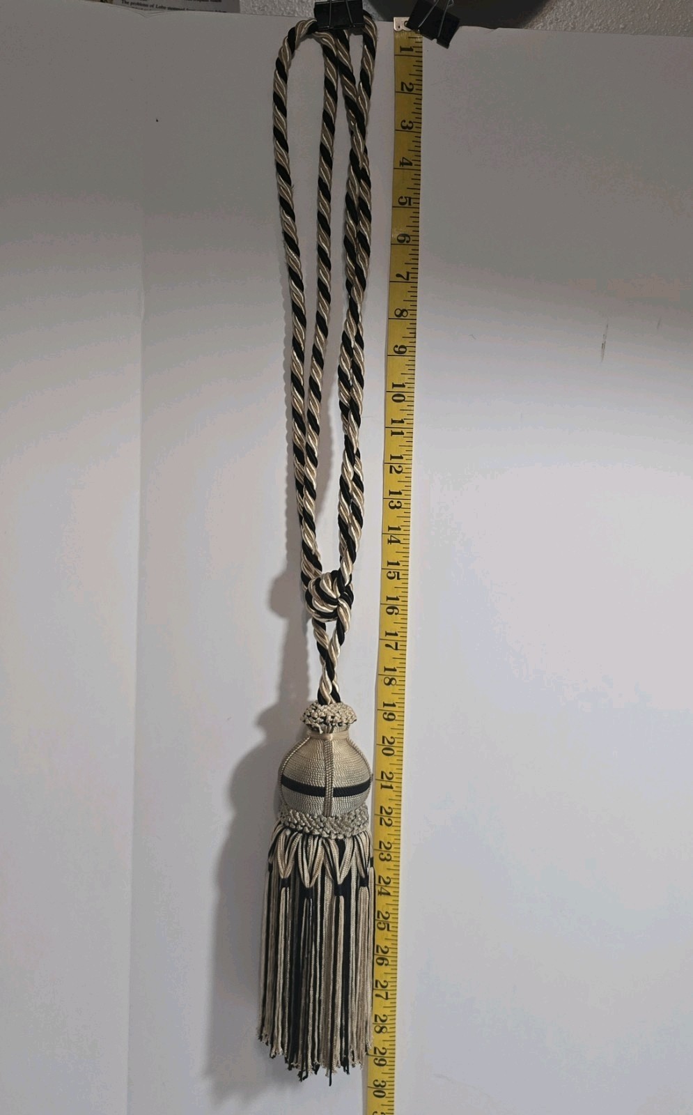 Fancy Large Curtain Tie Back Tassels Gold/Black Color