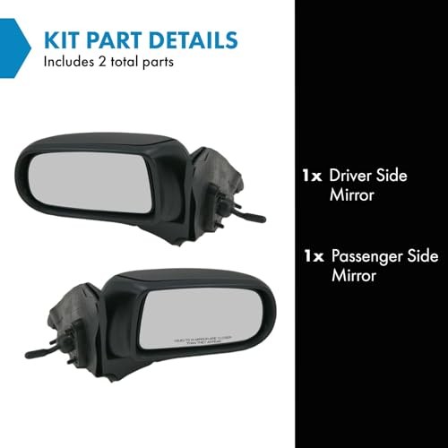 Driver & Passenger Manual Mirrors Set for Mazda Protege 99-03 MA1320129 MA132112