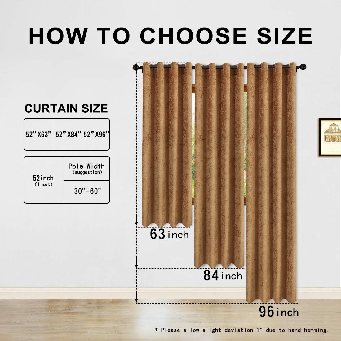 Elkca Double-Sided Chenille Window Curtains For Kitchen Luxury Bronze Short