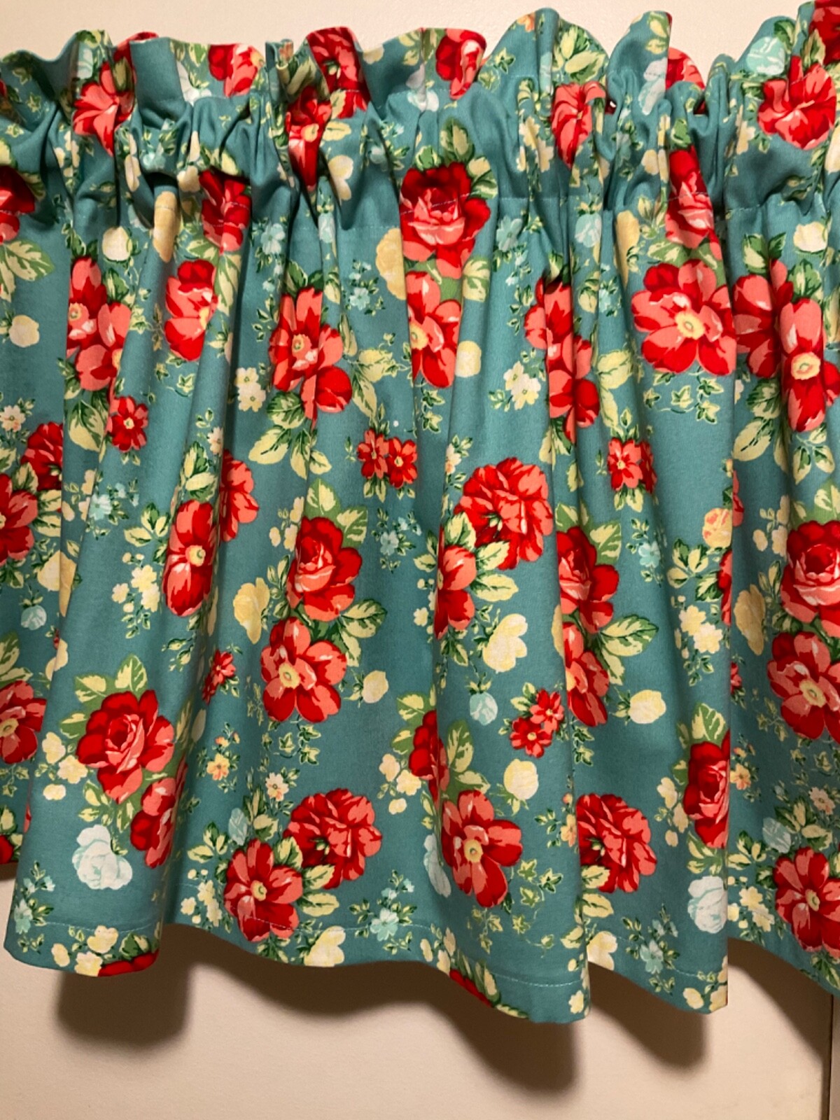 Handmade Floral Valance, 41 X 15 INCHES