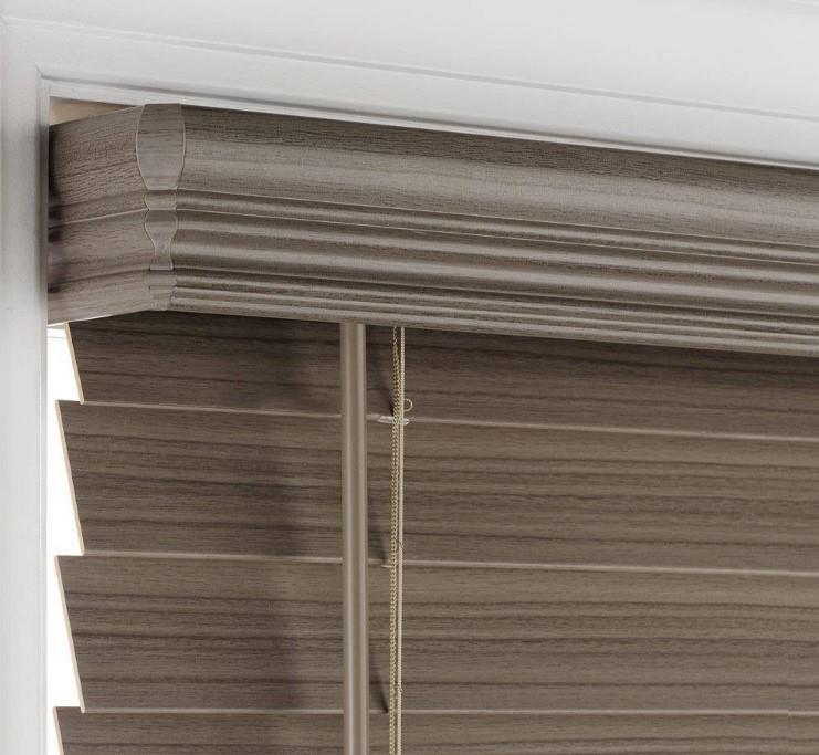 Driftwood Gray Cordless Room Darkening 2.5″ Faux Wood Blind Window 18″W x 72″L