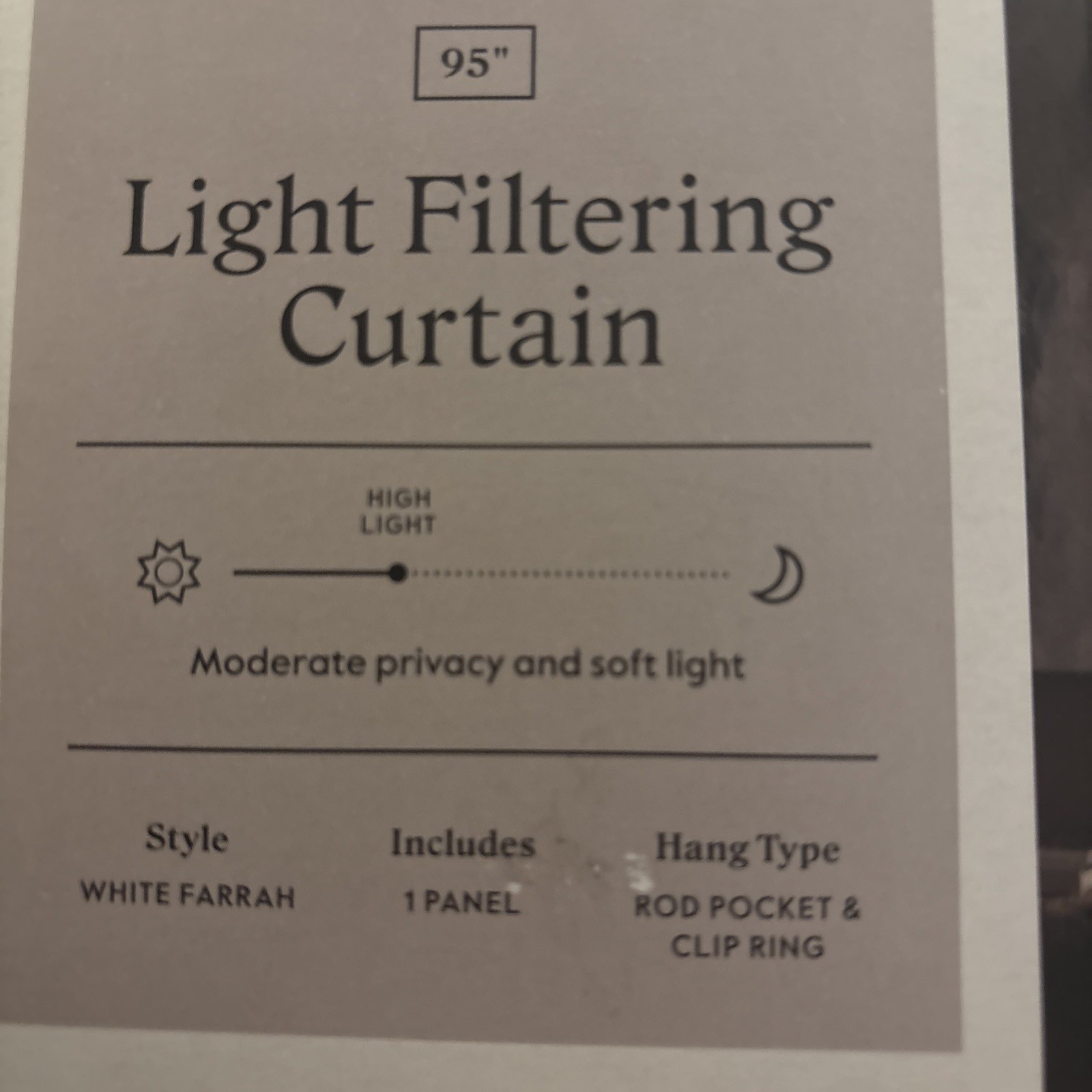 1pc 54″x95″ Light Filtering Solid Window Curtain Panel Natural White – Threshold