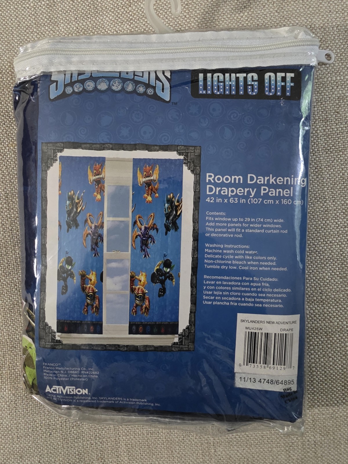Franco Skylanders New Adventure Room Darkening Drapery Panel, 42 x 63 in