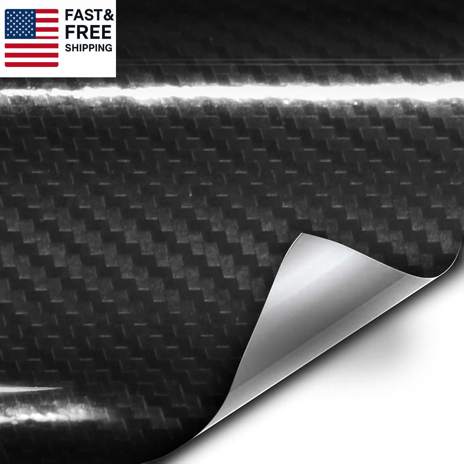 High Gloss Epoxy Black Carbon Fiber Vinyl Detailing Wrap Tape DIY Roll 4X 20Ft