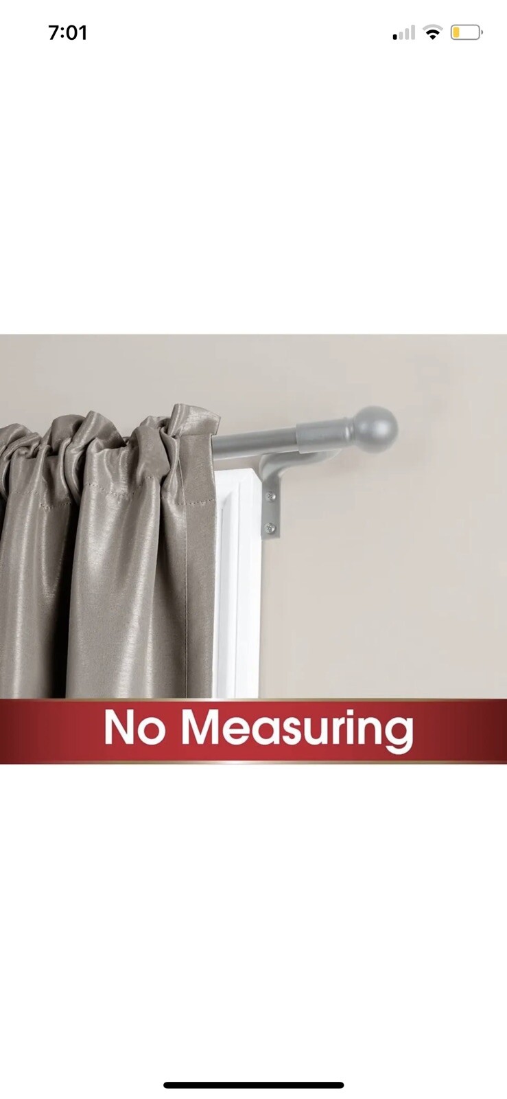 18-48 in MAYTEX Easy Install Café Window Curtain Rod – Brushed Nickel – 0006257Y