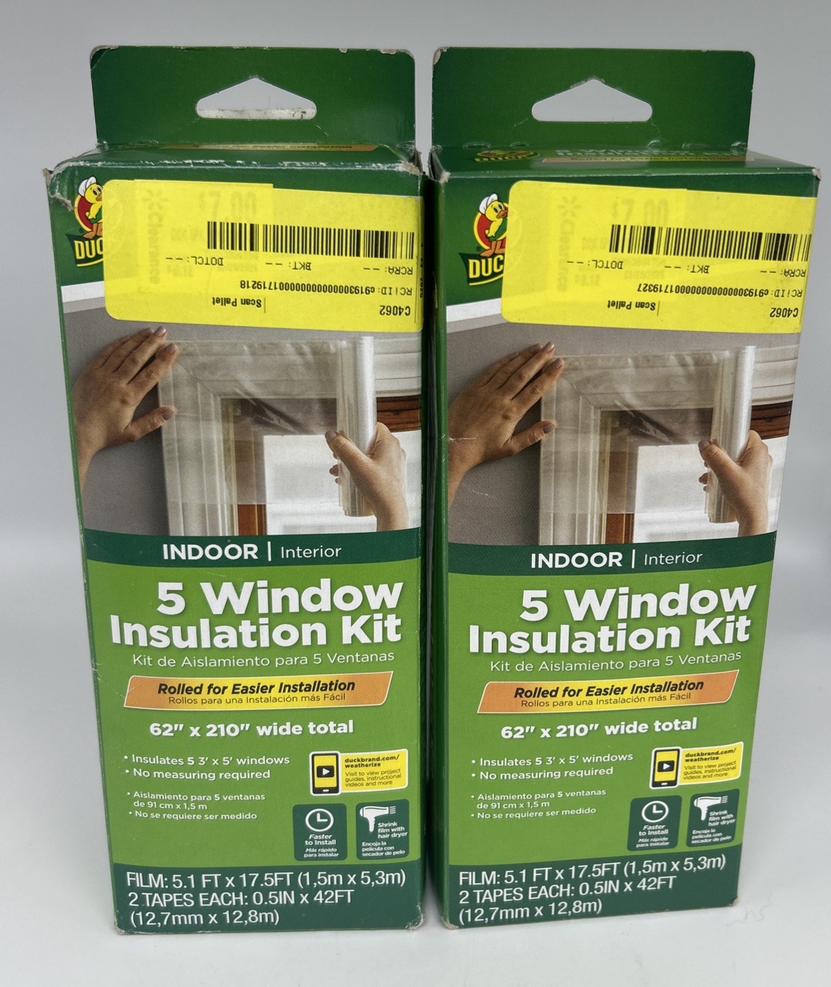 *Qty 2 Packs* NEW SEALED Duck Brand Indoor 5 Window (10 windows) Insulation Kits