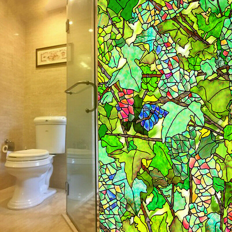 1 Roll Static Cling Window Films Frosted Grapes Stained Glass Stickers Privacy