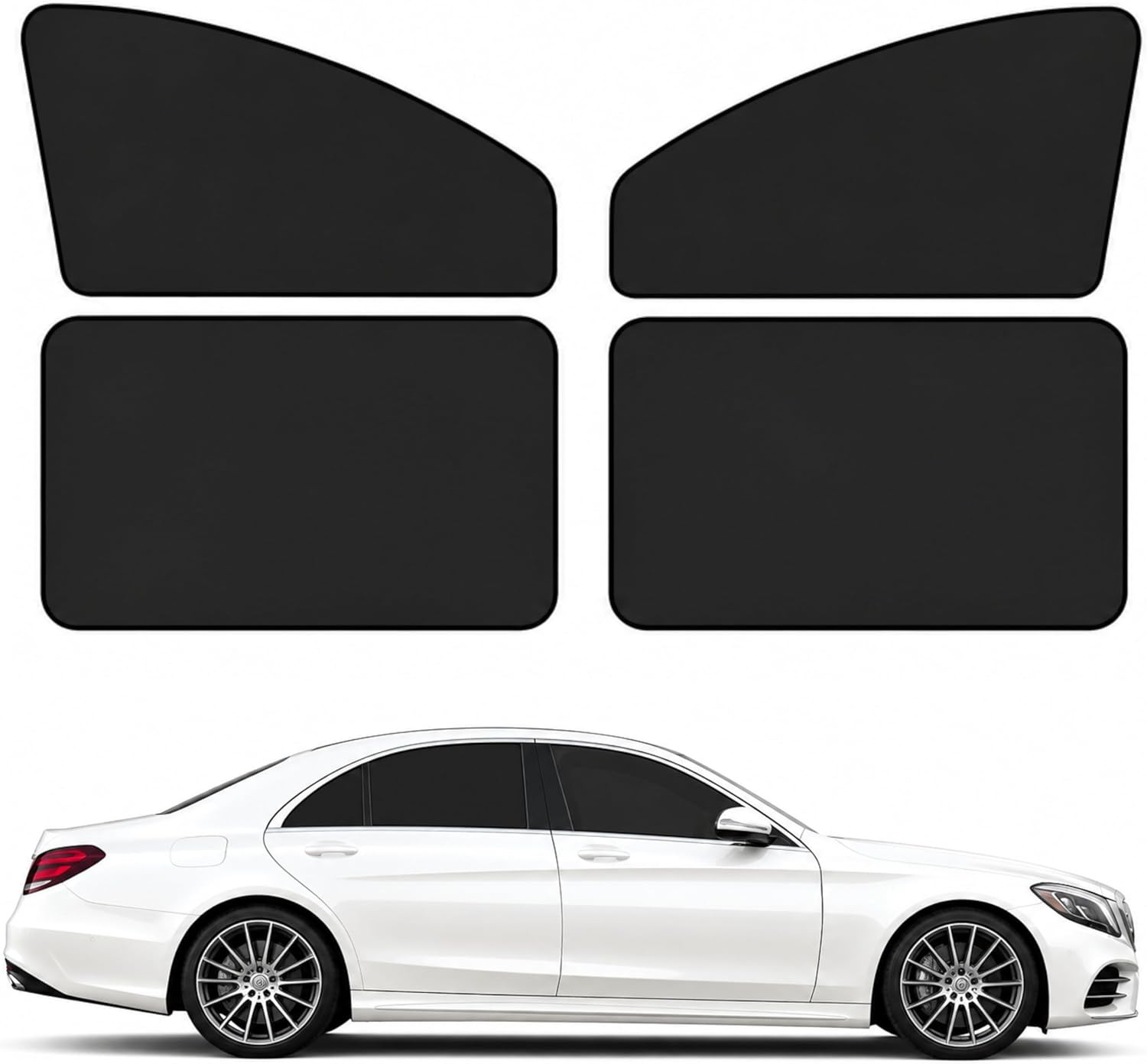 Magnetic Car Window Shades for Side Windows – 4 PCS 100% Blackout Car Privacy Cu