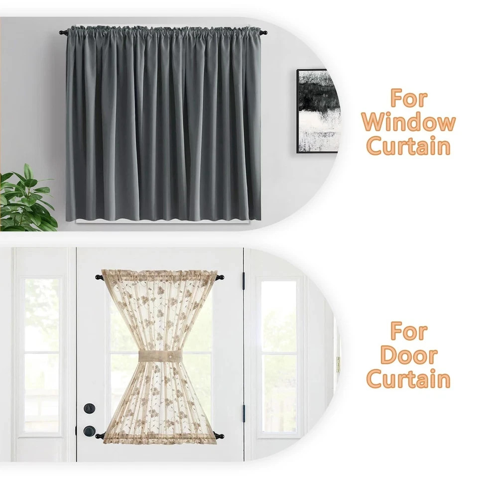 2 Pack Small Curtain Rod 18-30 Inch, 1/2″ Diameter, Cafe Door Curtain Window