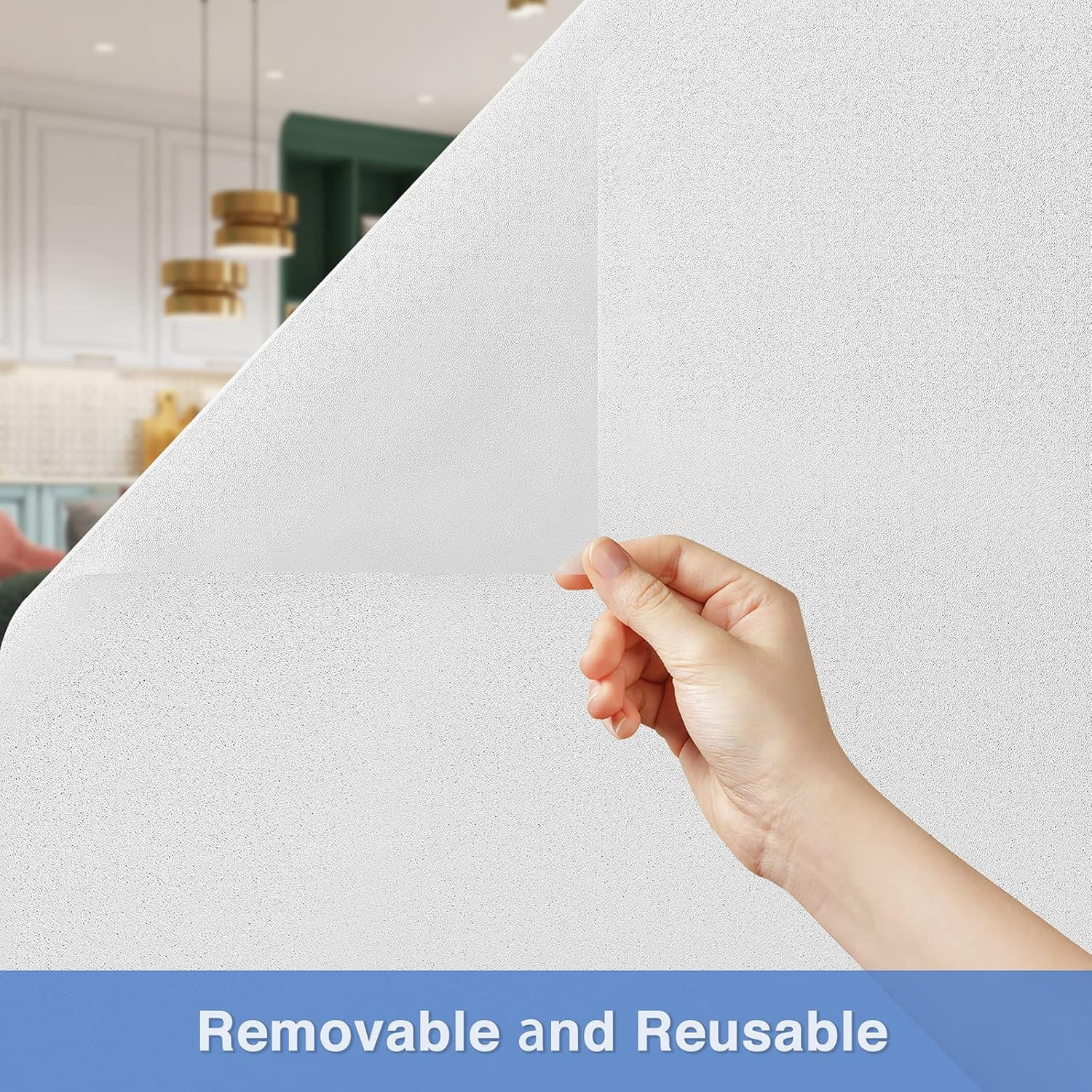 Frosted Glass Window Privacy Film with Installation Tools, Removable